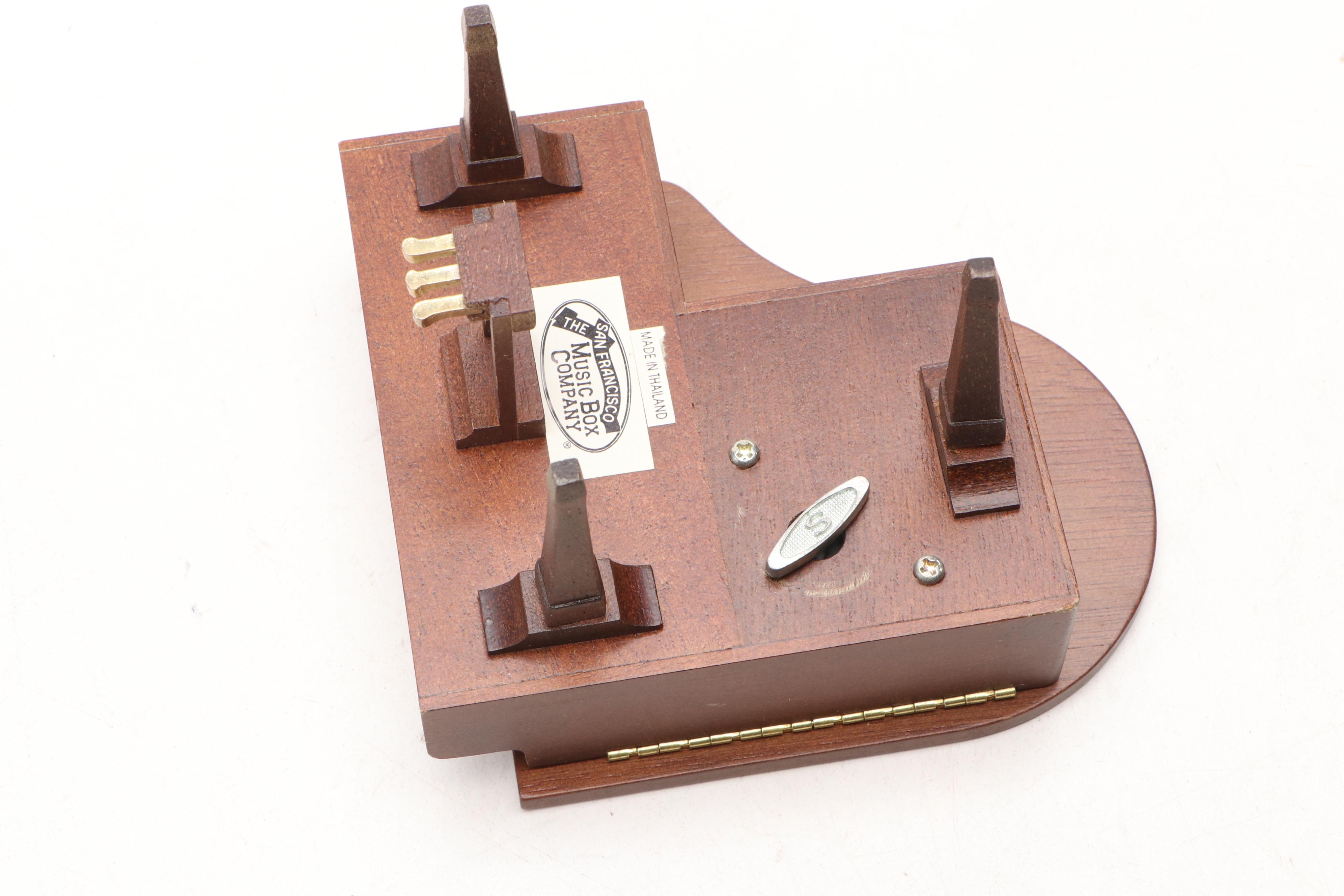 Thorens Cast Metal Piano Music Box with Other Wood Pianos and Toy Violin