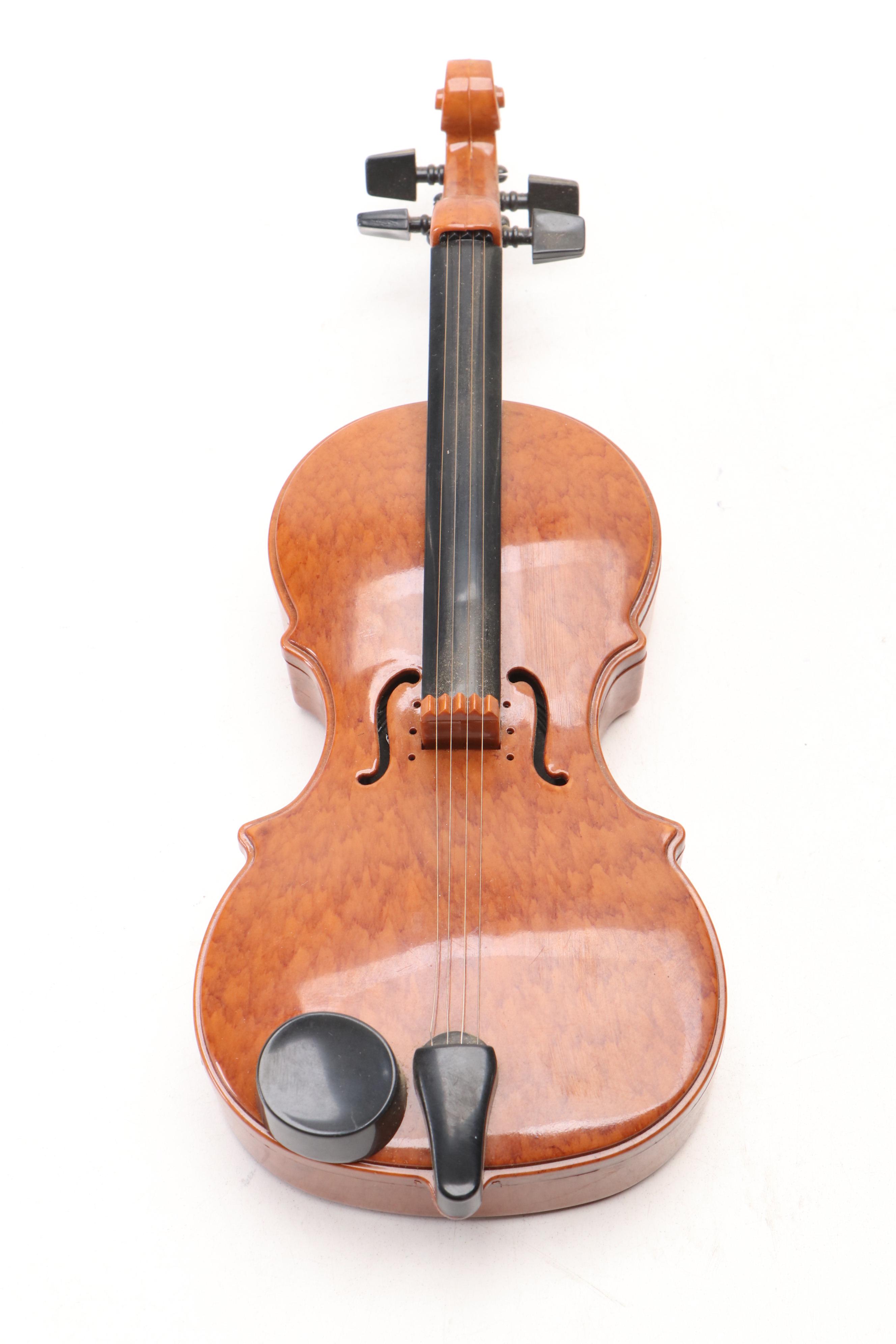 Thorens Cast Metal Piano Music Box with Other Wood Pianos and Toy Violin