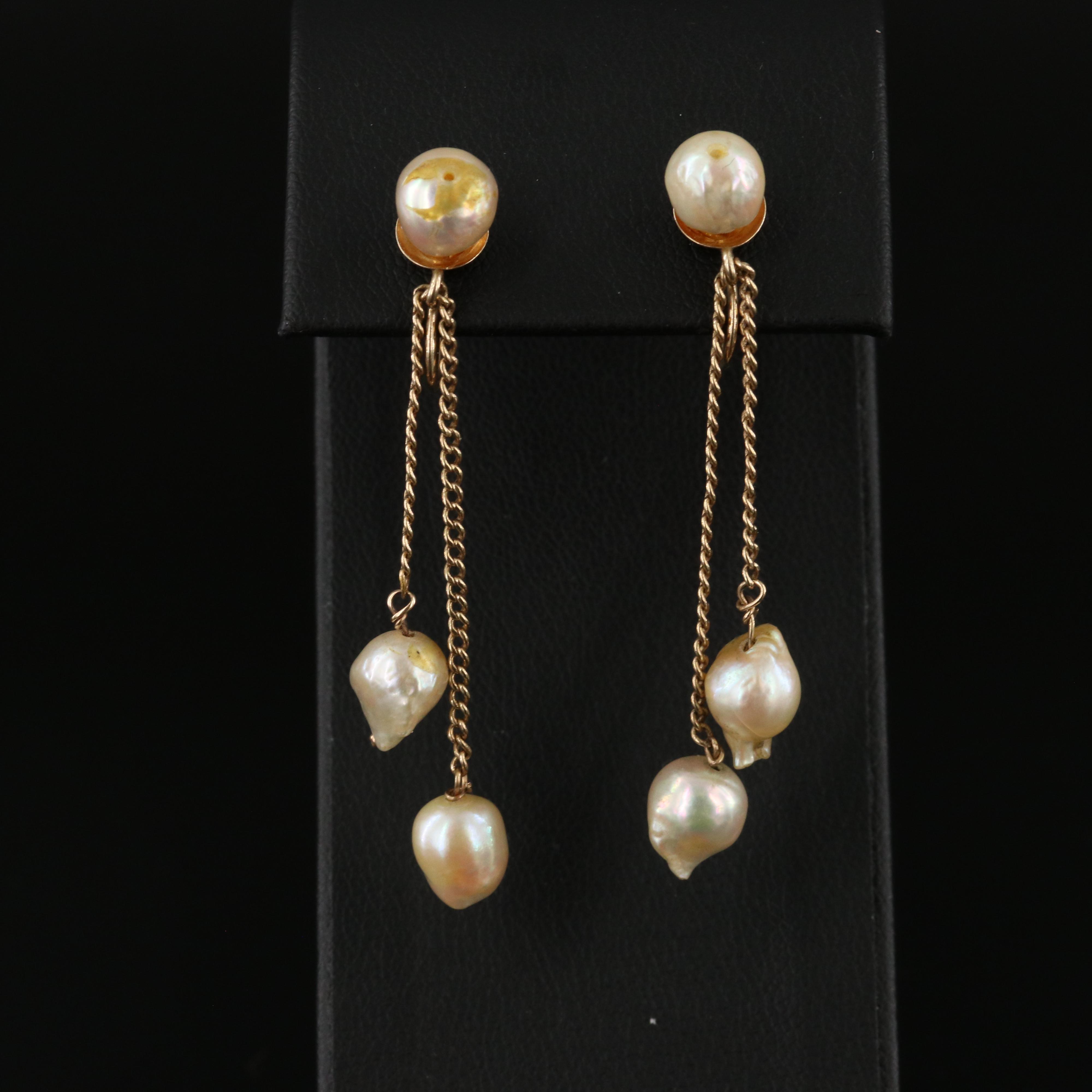 ◆STONEHENgE◆ 14K Pearl Drop Earrings StoneHenge 14K Pearl Drop Earrings SO0072 Crystal Pearl C.Z