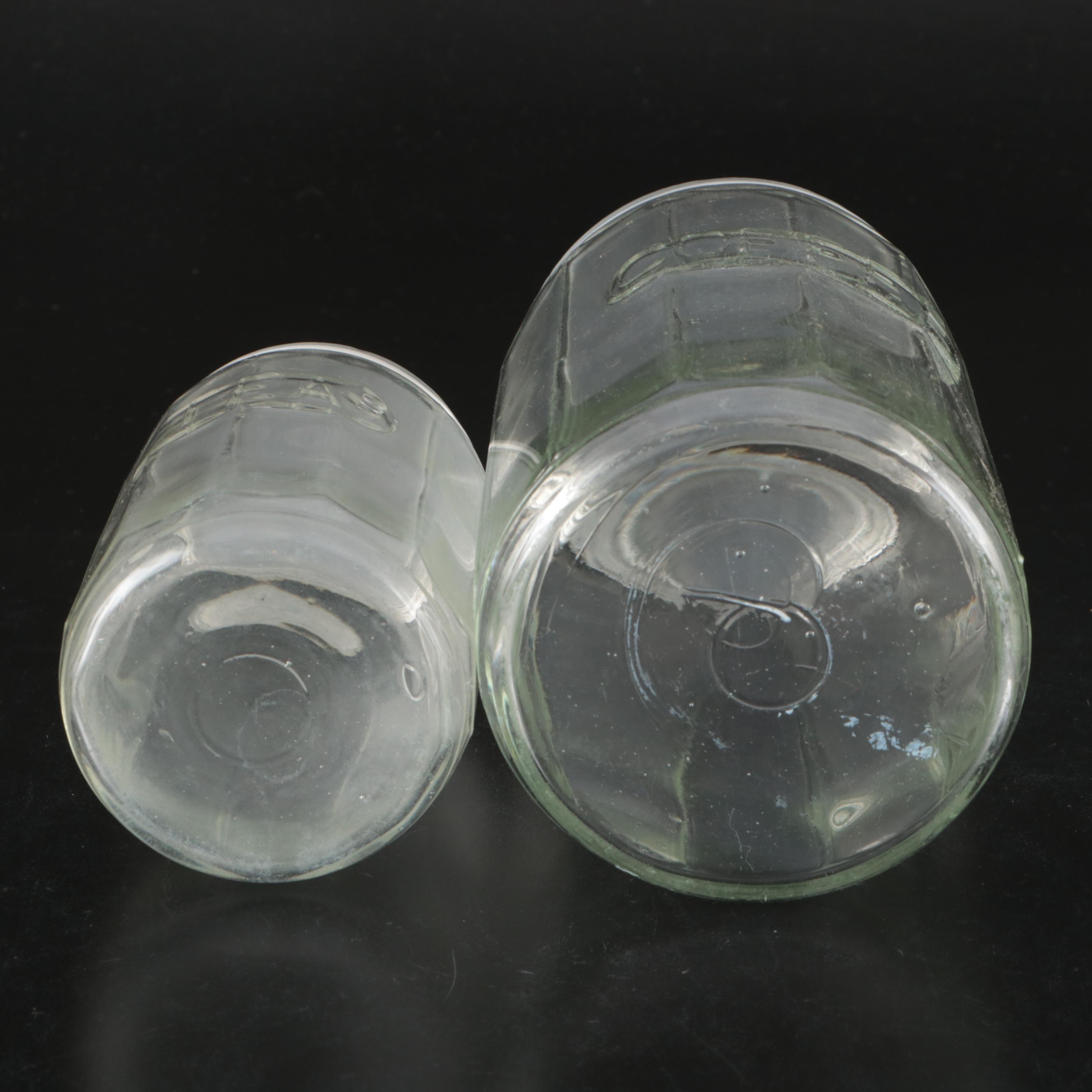 Vintage Recipe File Tin with Pyrex Mixing Bowl and Glass Storage Containers