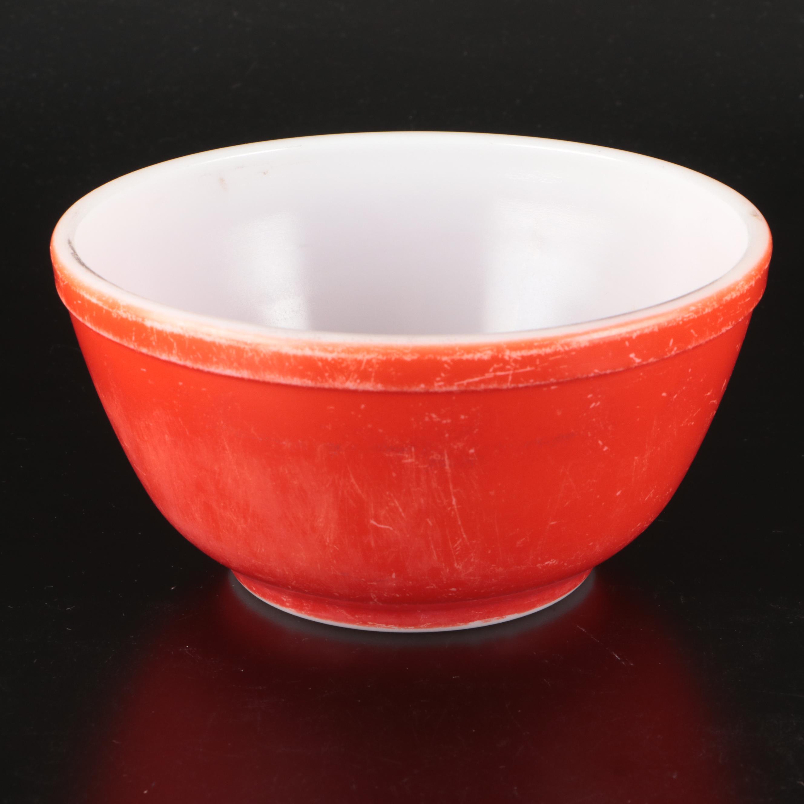 Vintage Recipe File Tin with Pyrex Mixing Bowl and Glass Storage Containers