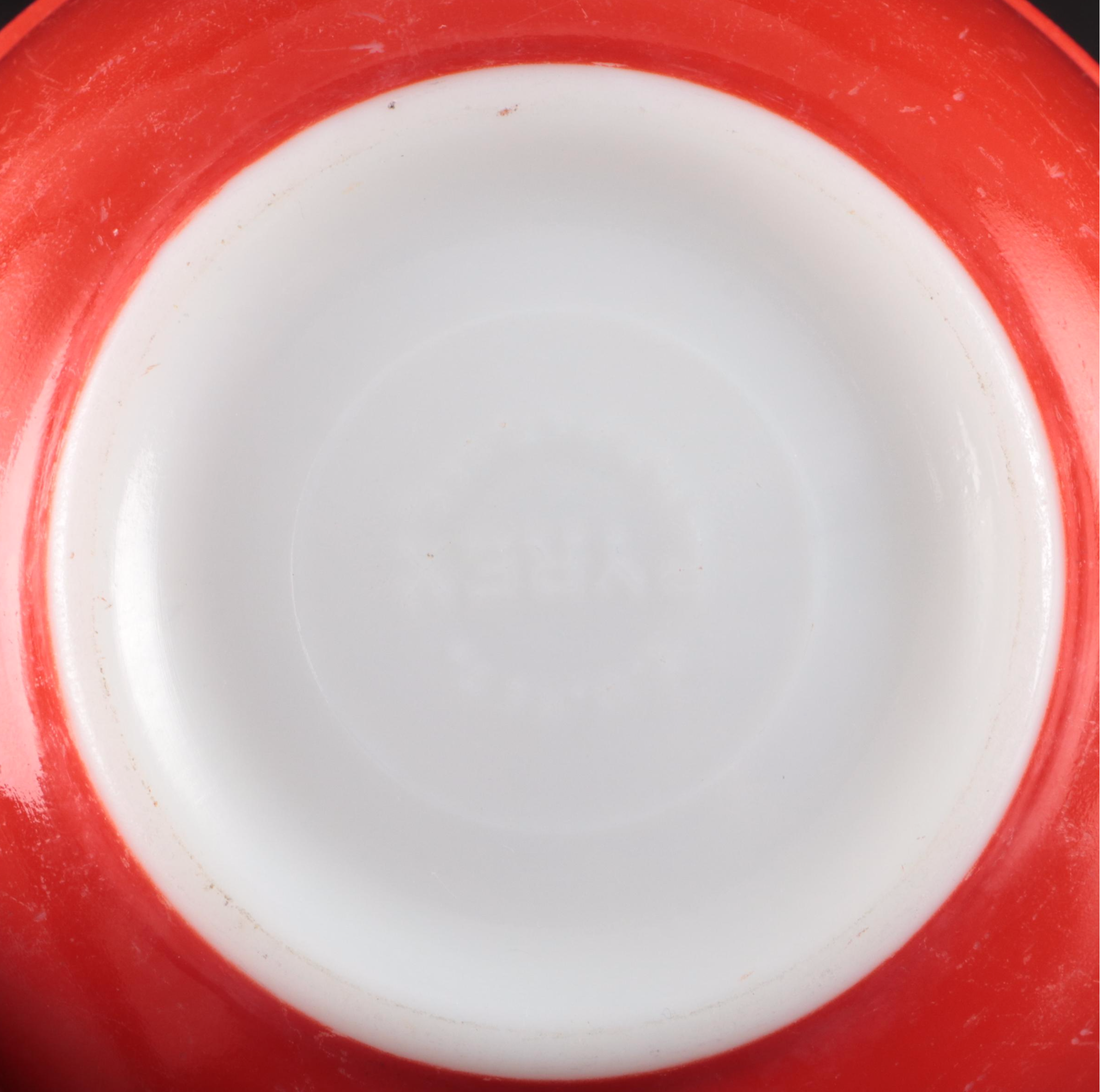 Vintage Recipe File Tin with Pyrex Mixing Bowl and Glass Storage Containers