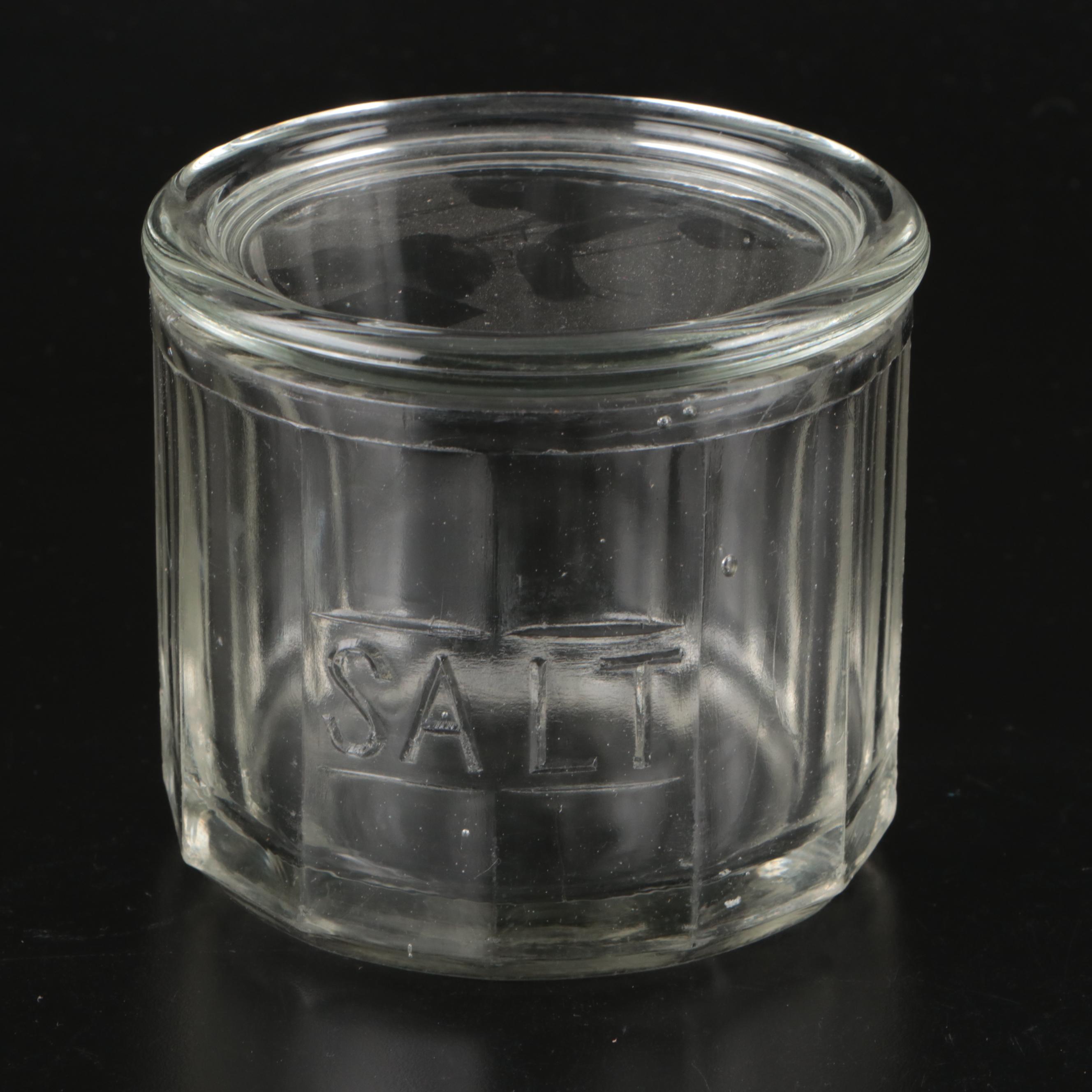 Vintage Recipe File Tin with Pyrex Mixing Bowl and Glass Storage Containers