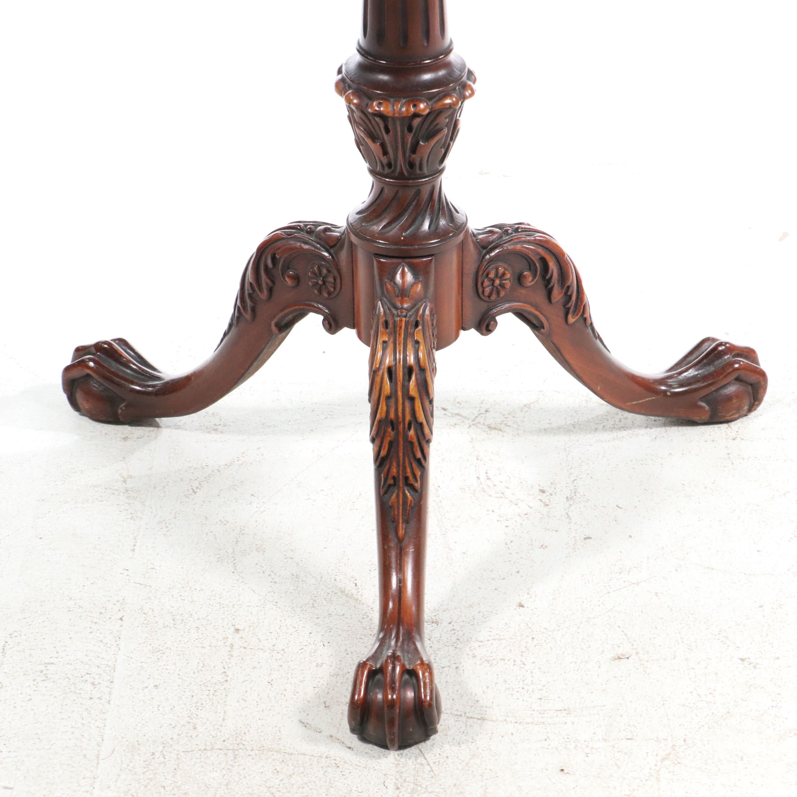 Imperial Chippendale Style Mahogany Piecrust Center Table, Mid-20th Century