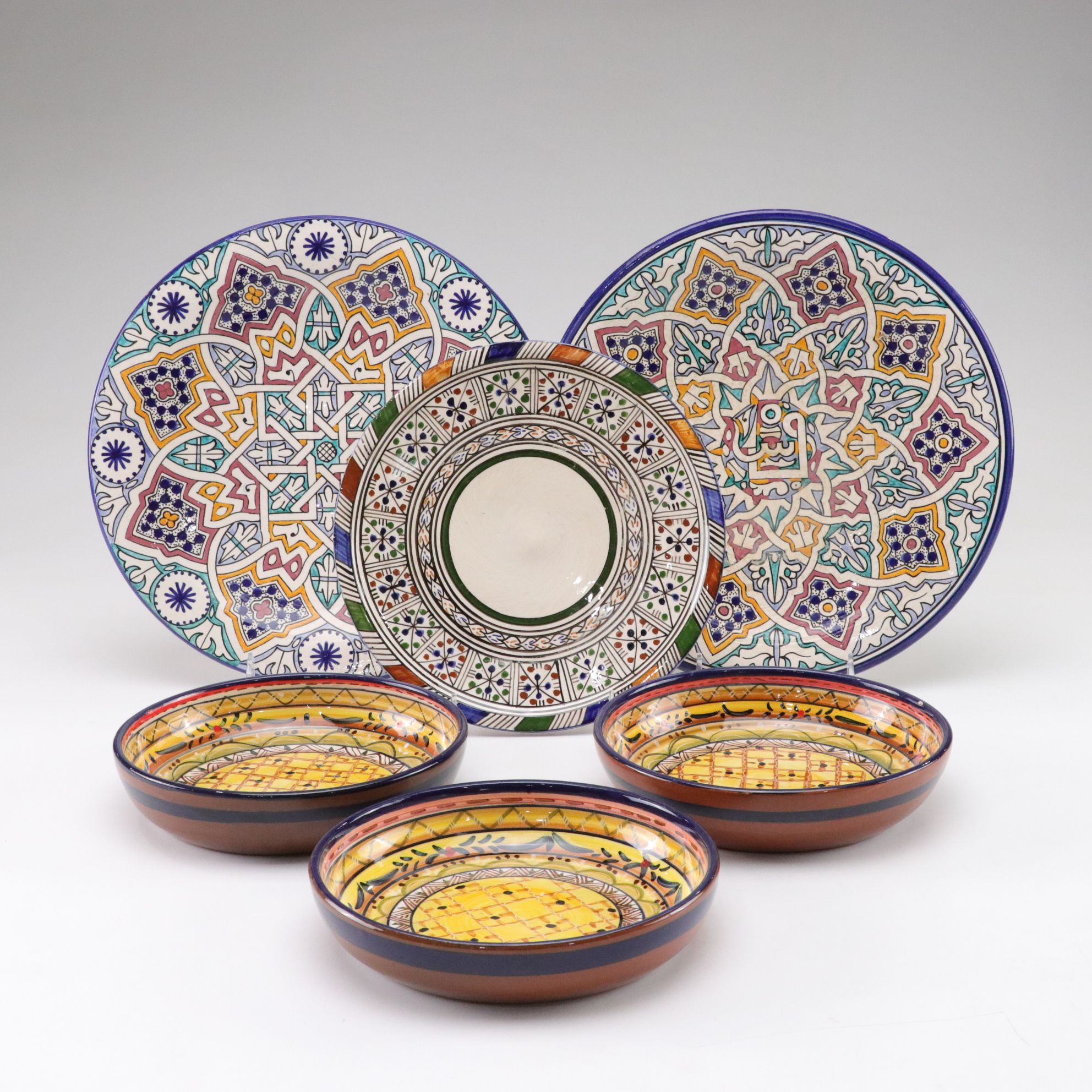 Hand-Painted Moroccan Fez Plates, Bowls & More