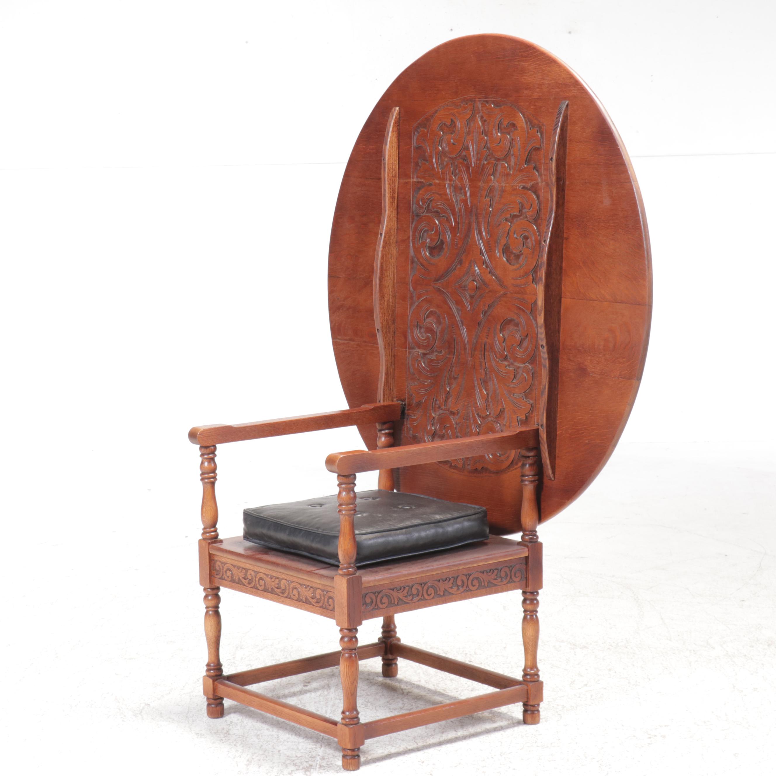 English Oak Monk's Bench Metamorphic Chair Table, 19th Century