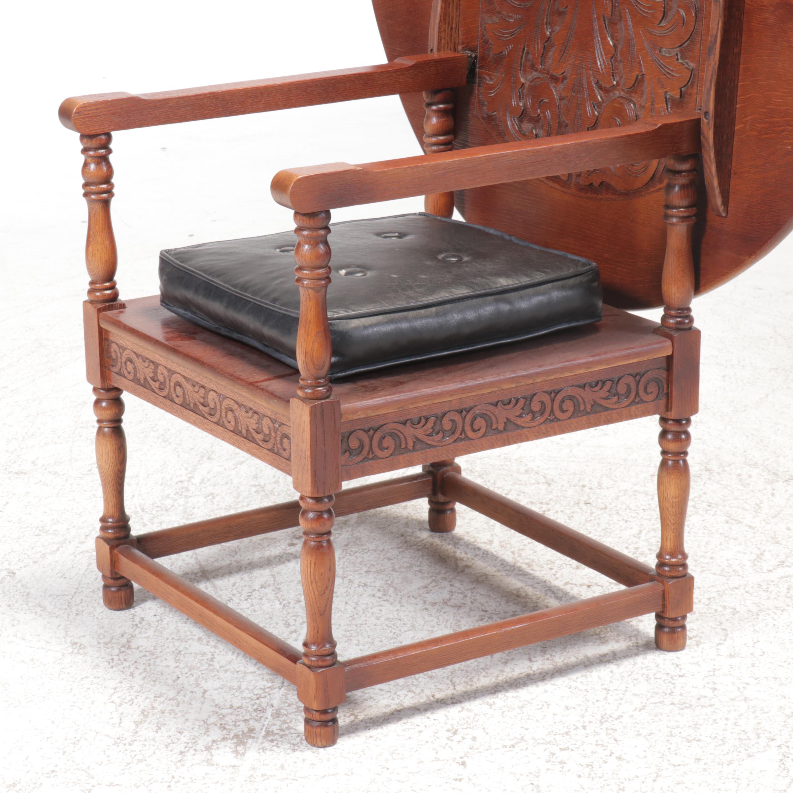 English Oak Monk's Bench Metamorphic Chair Table, 19th Century