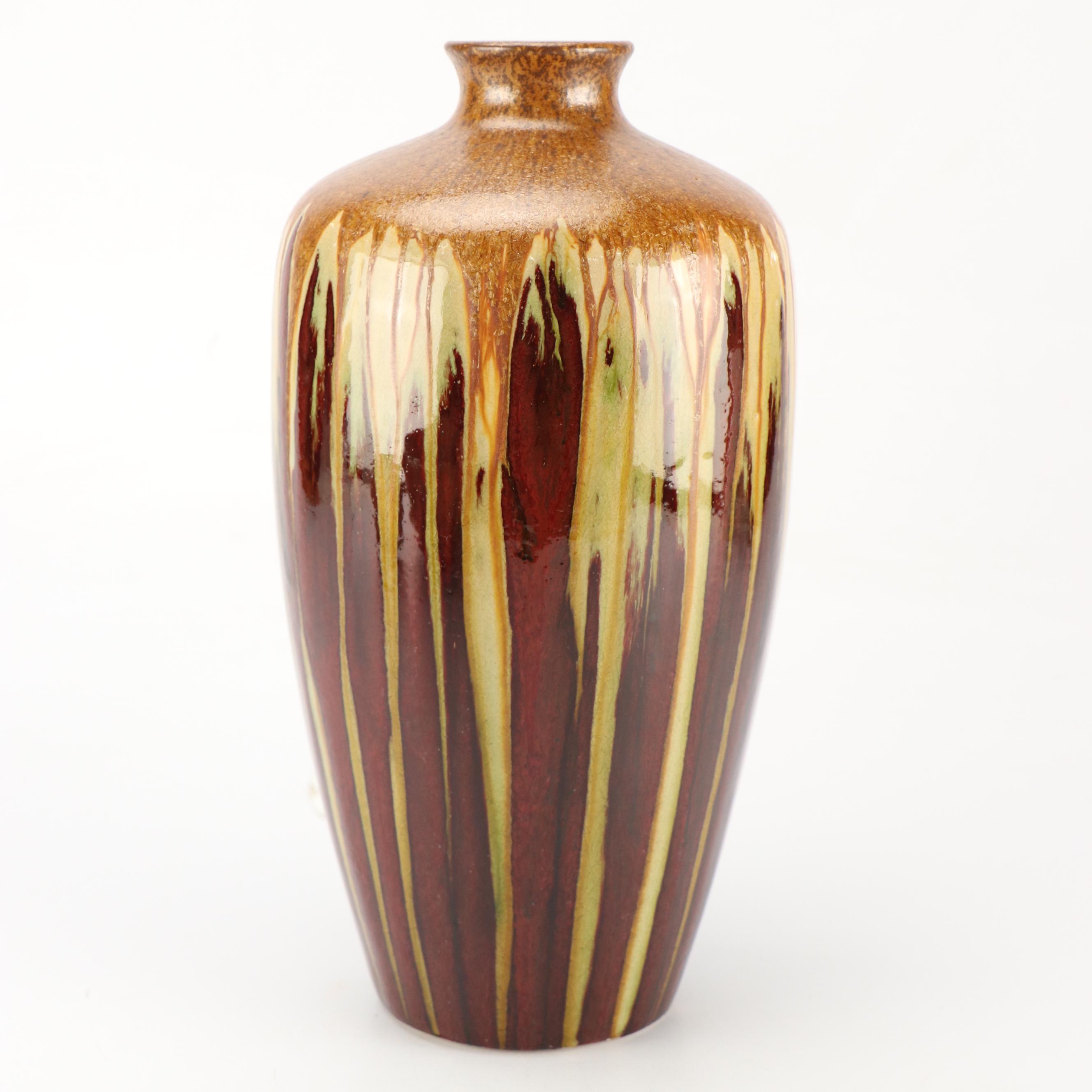 Ceramic Drip Glaze Vase and Bowls