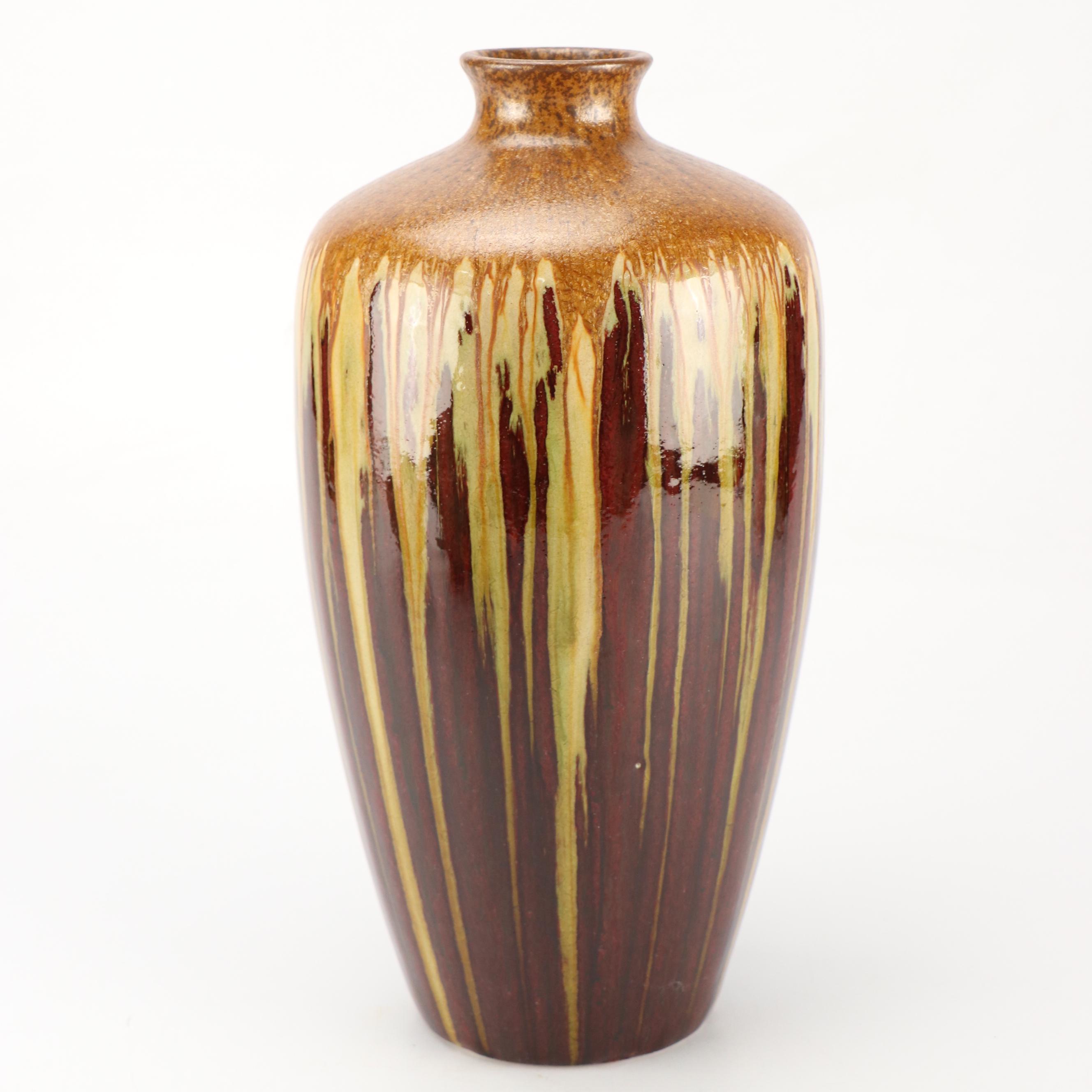 Ceramic Drip Glaze Vase and Bowls