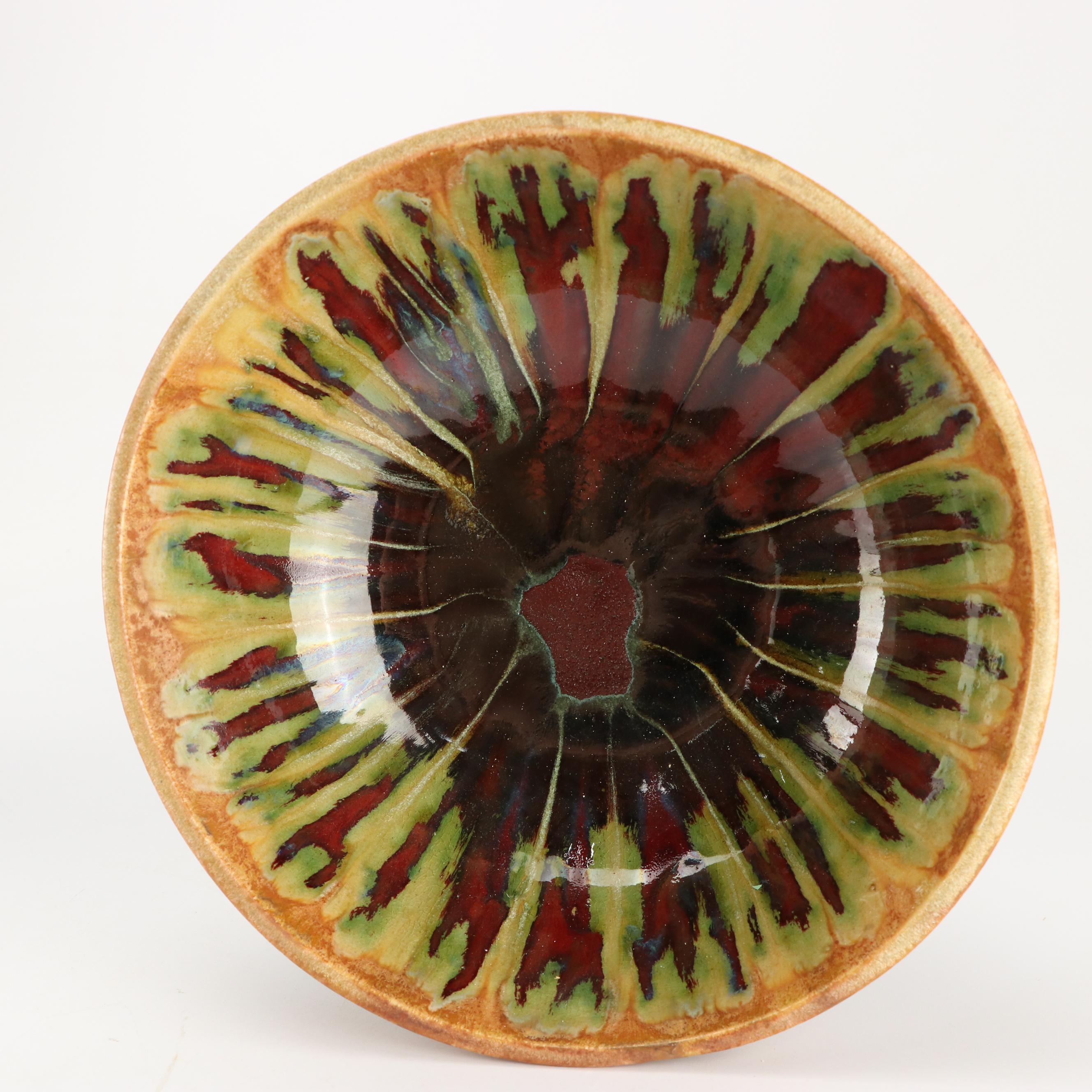 Ceramic Drip Glaze Vase and Bowls