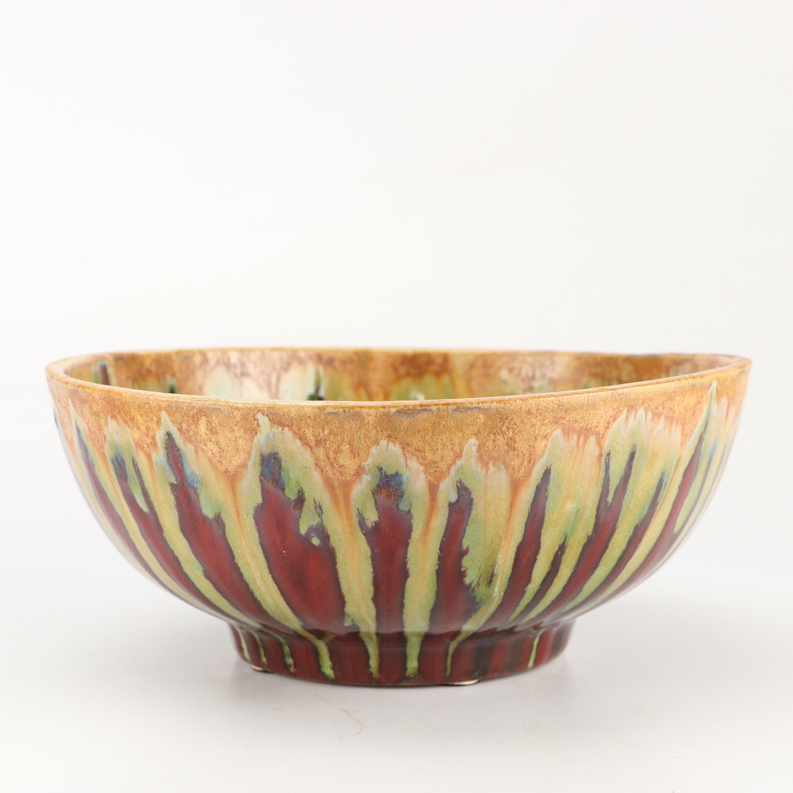 Ceramic Drip Glaze Vase and Bowls