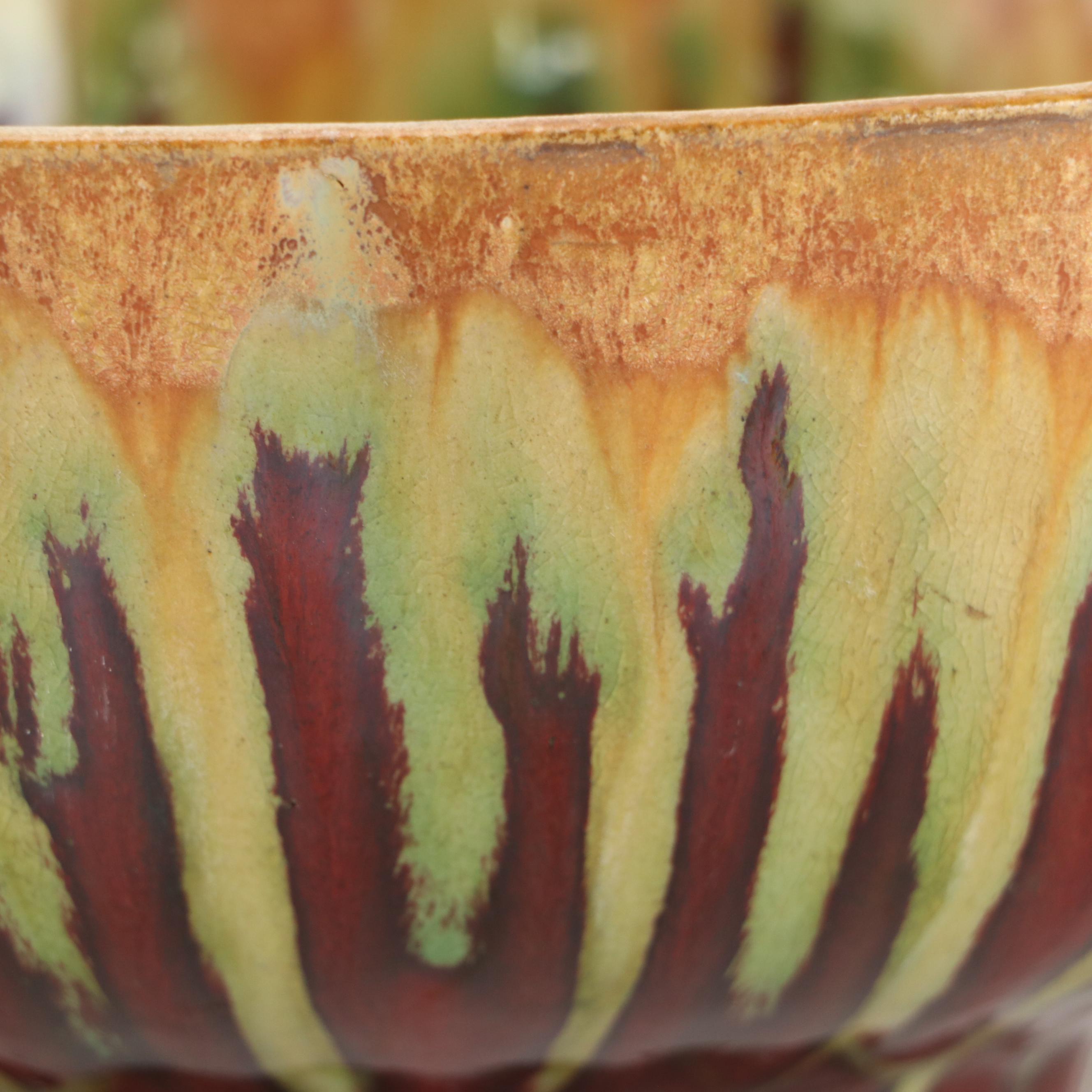Ceramic Drip Glaze Vase and Bowls