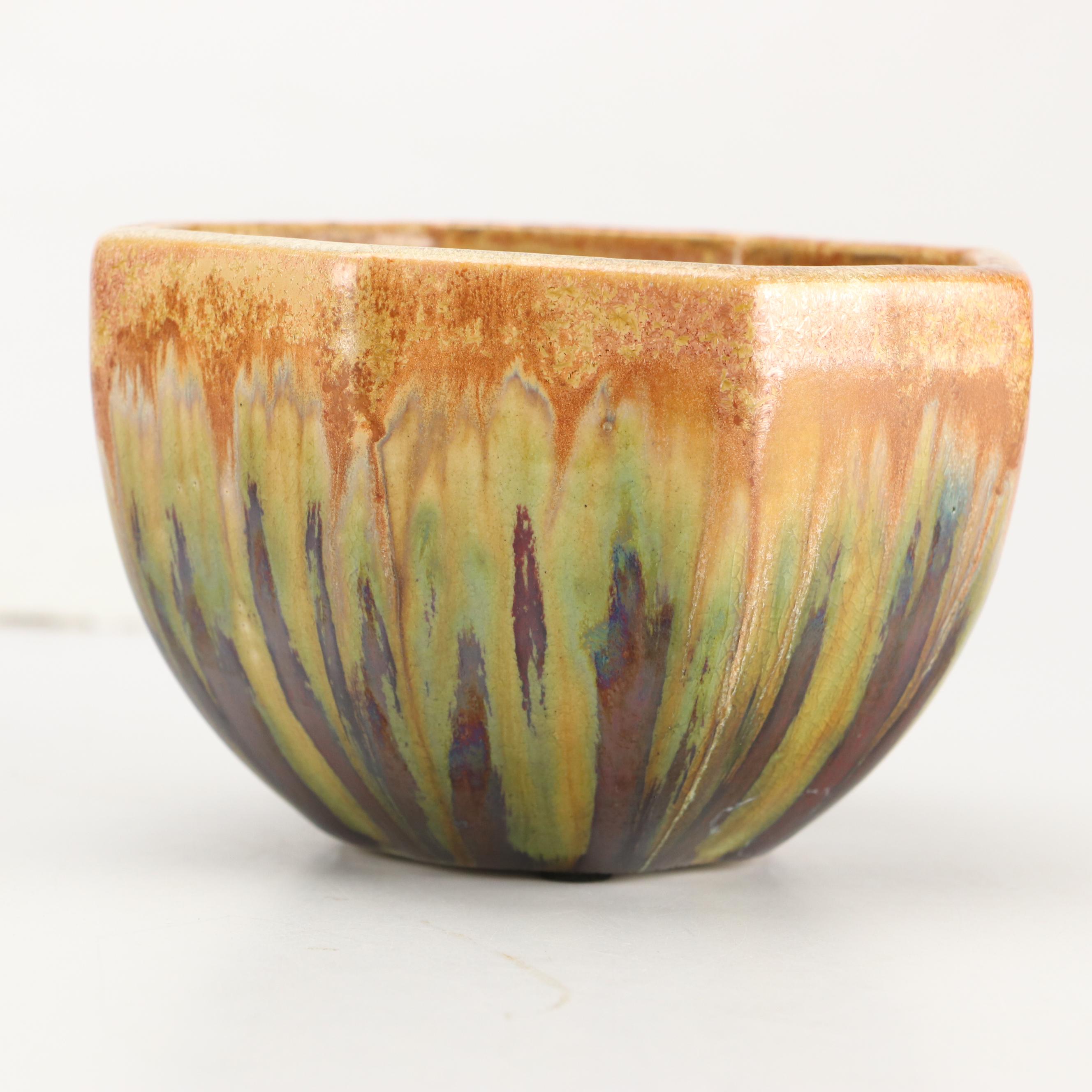 Ceramic Drip Glaze Vase and Bowls