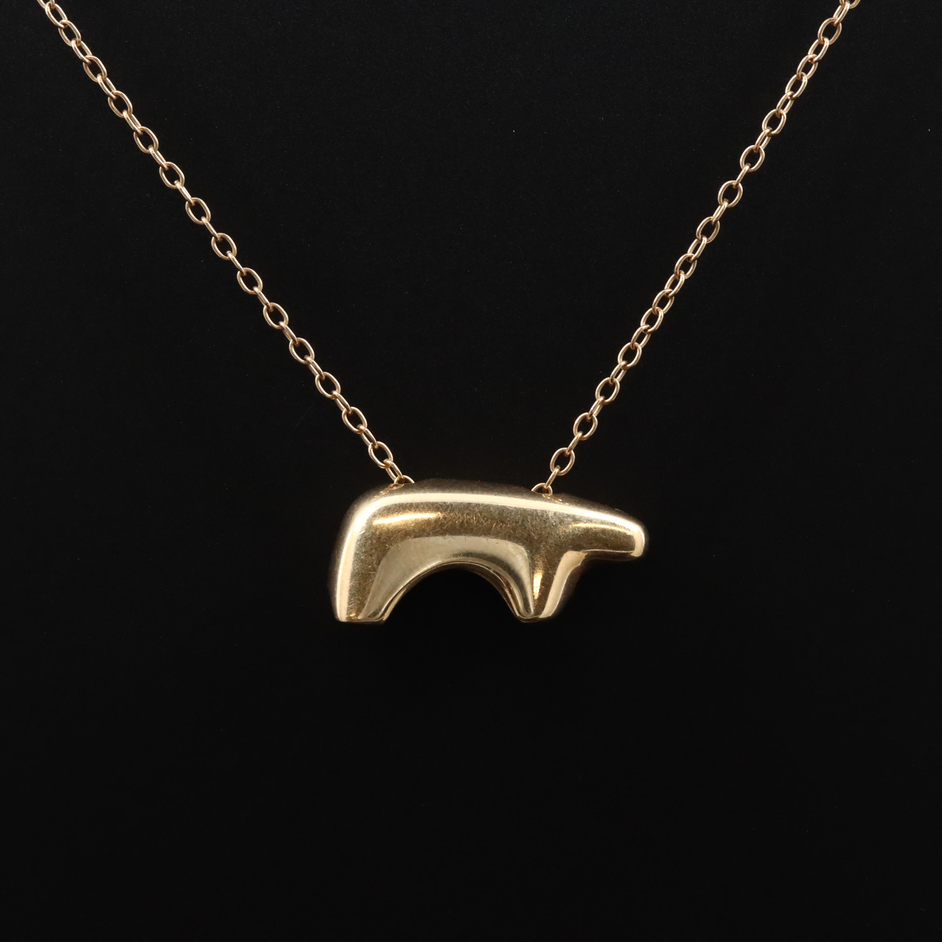 14K Bear Necklace