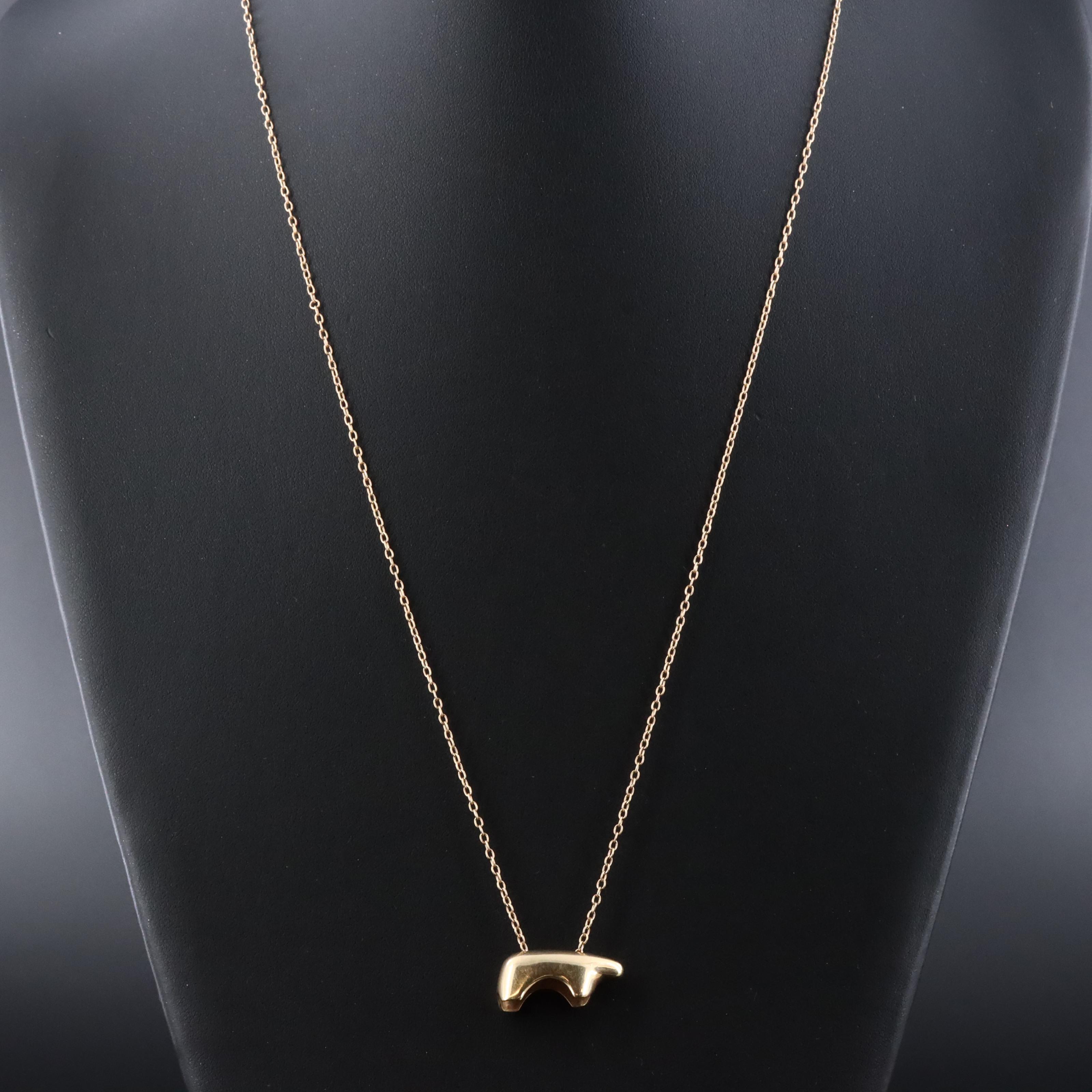 14K Bear Necklace