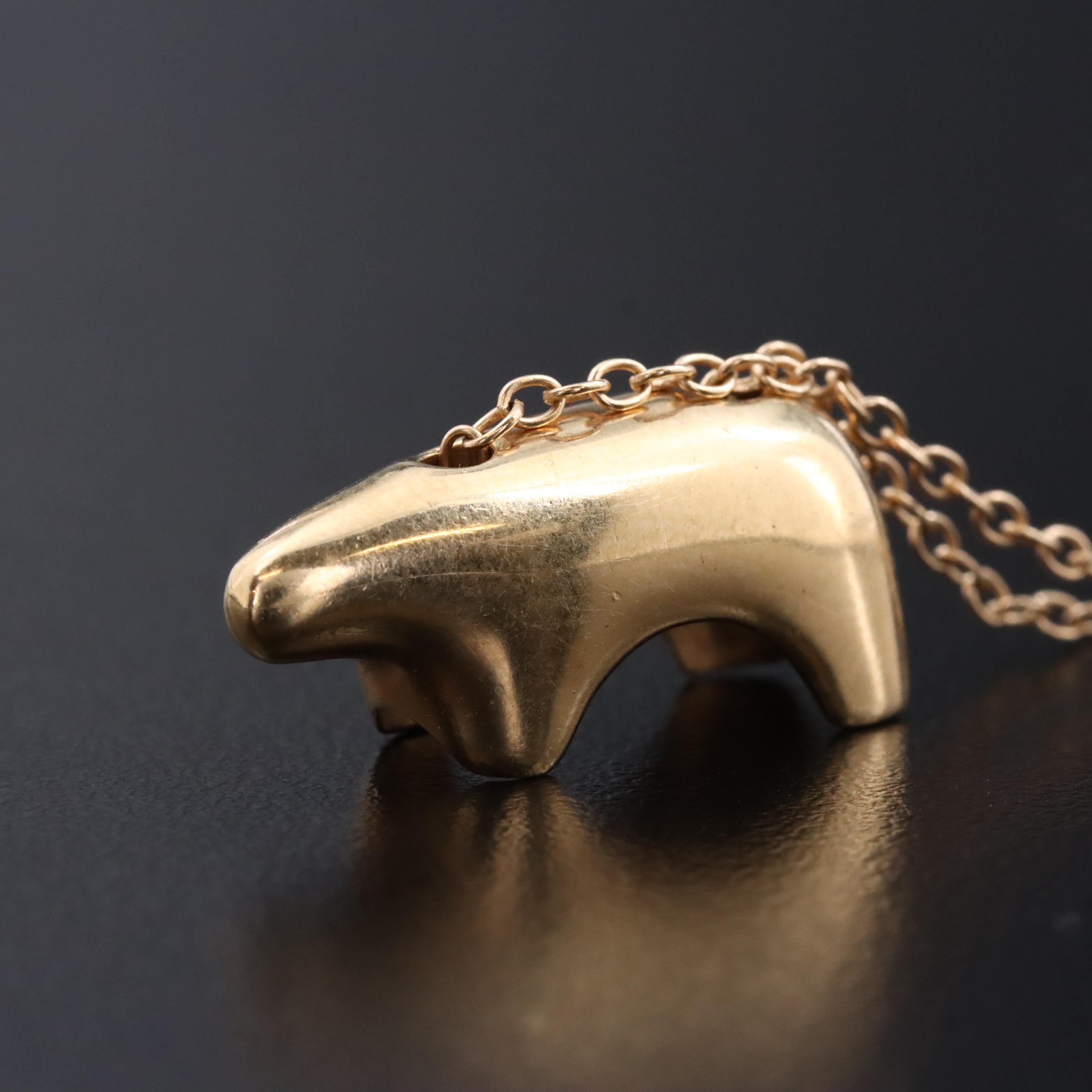 14K Bear Necklace