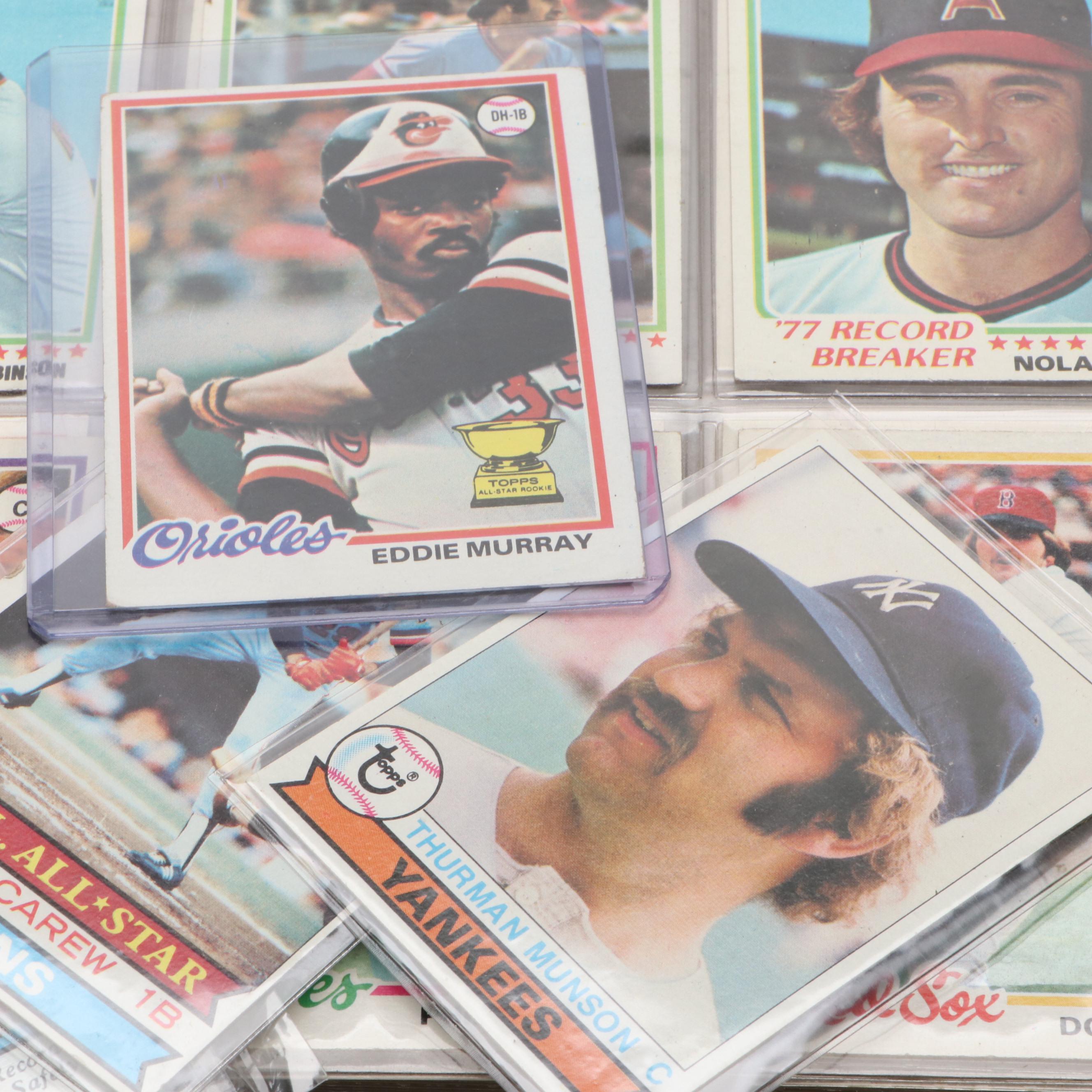 1978 & 1979 Topps Baseball Cards Featuring Eddie Murray and Ozzie Smith Rookies