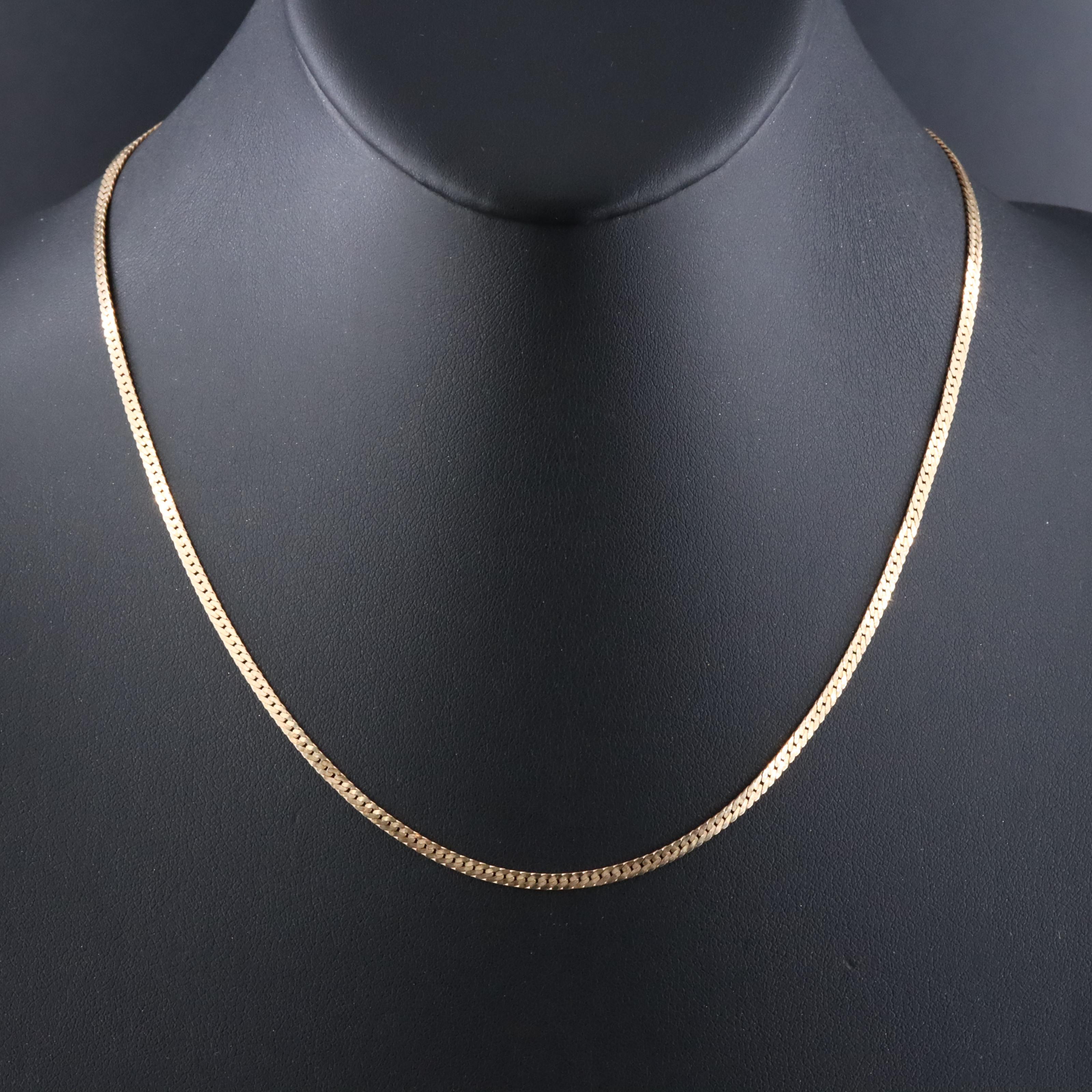 14K Herringbone Chain Necklace