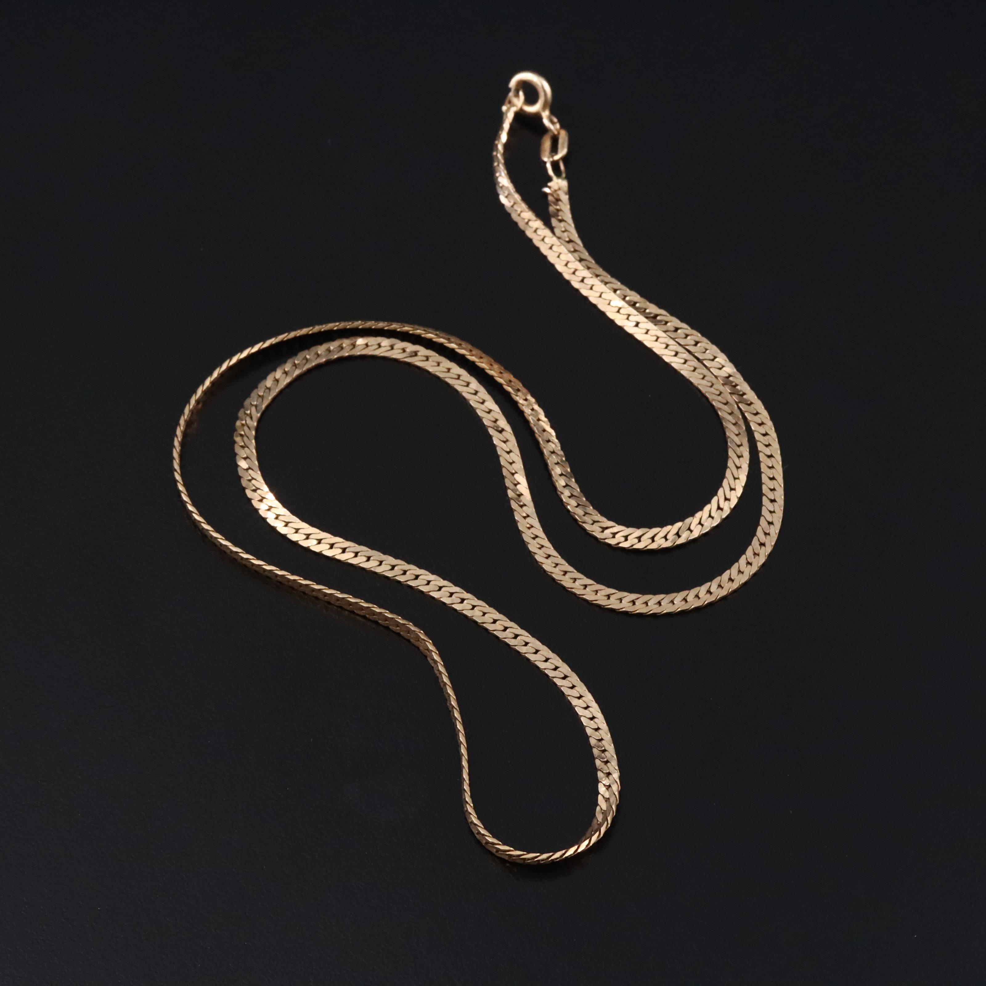 14K Herringbone Chain Necklace
