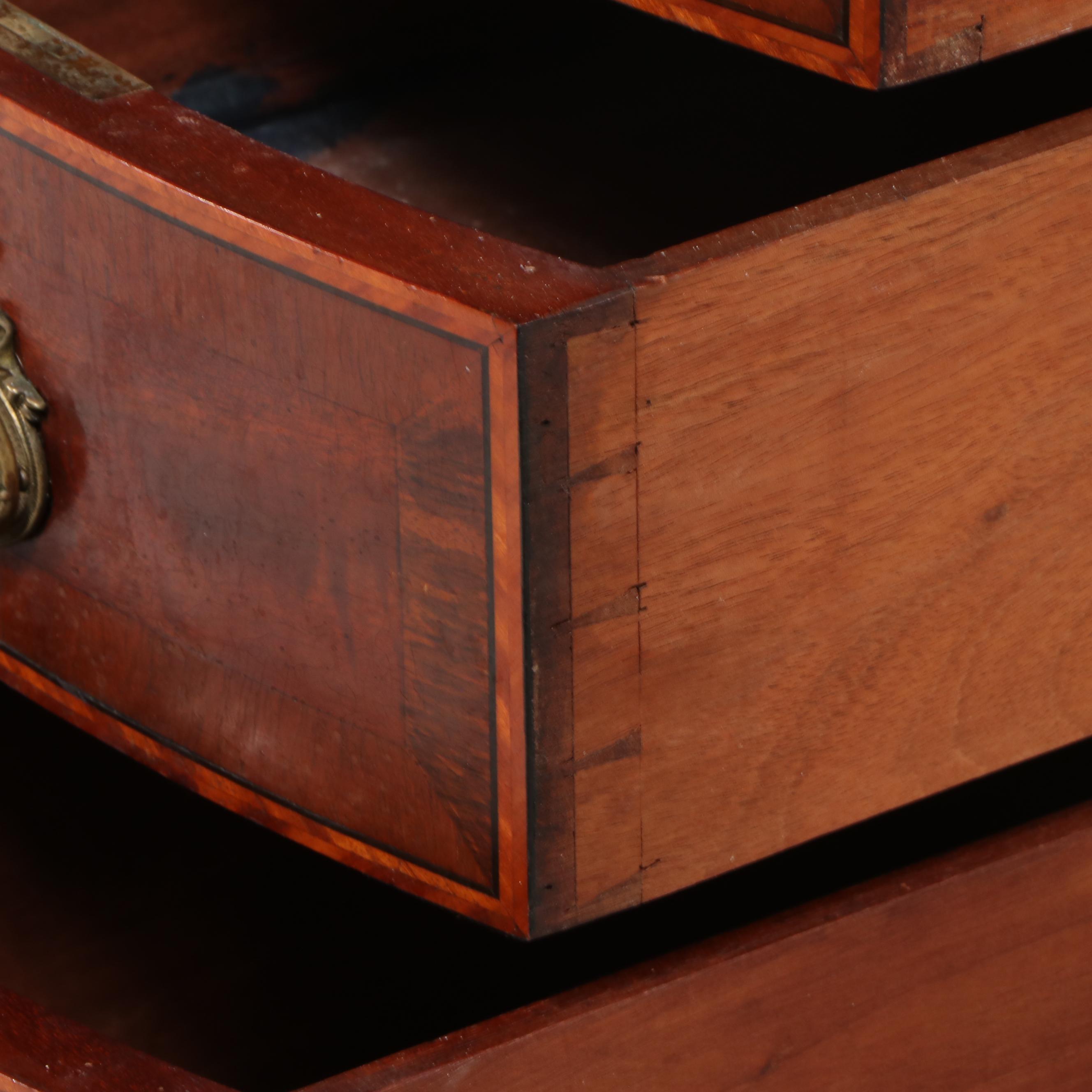 Chippendale Style Mahogany Desk with Leather Inlay Top, Mid-20th Century