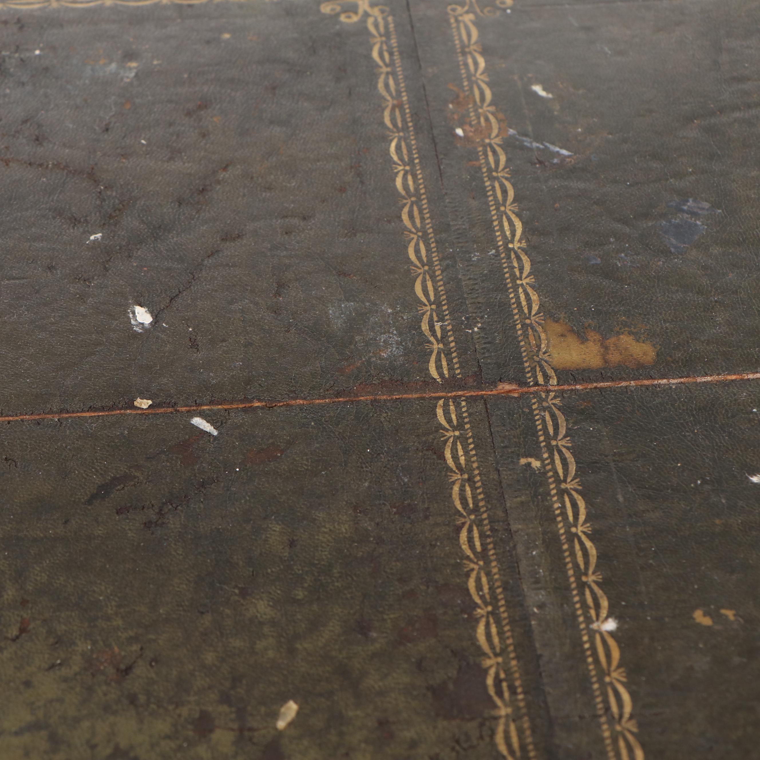Chippendale Style Mahogany Desk with Leather Inlay Top, Mid-20th Century