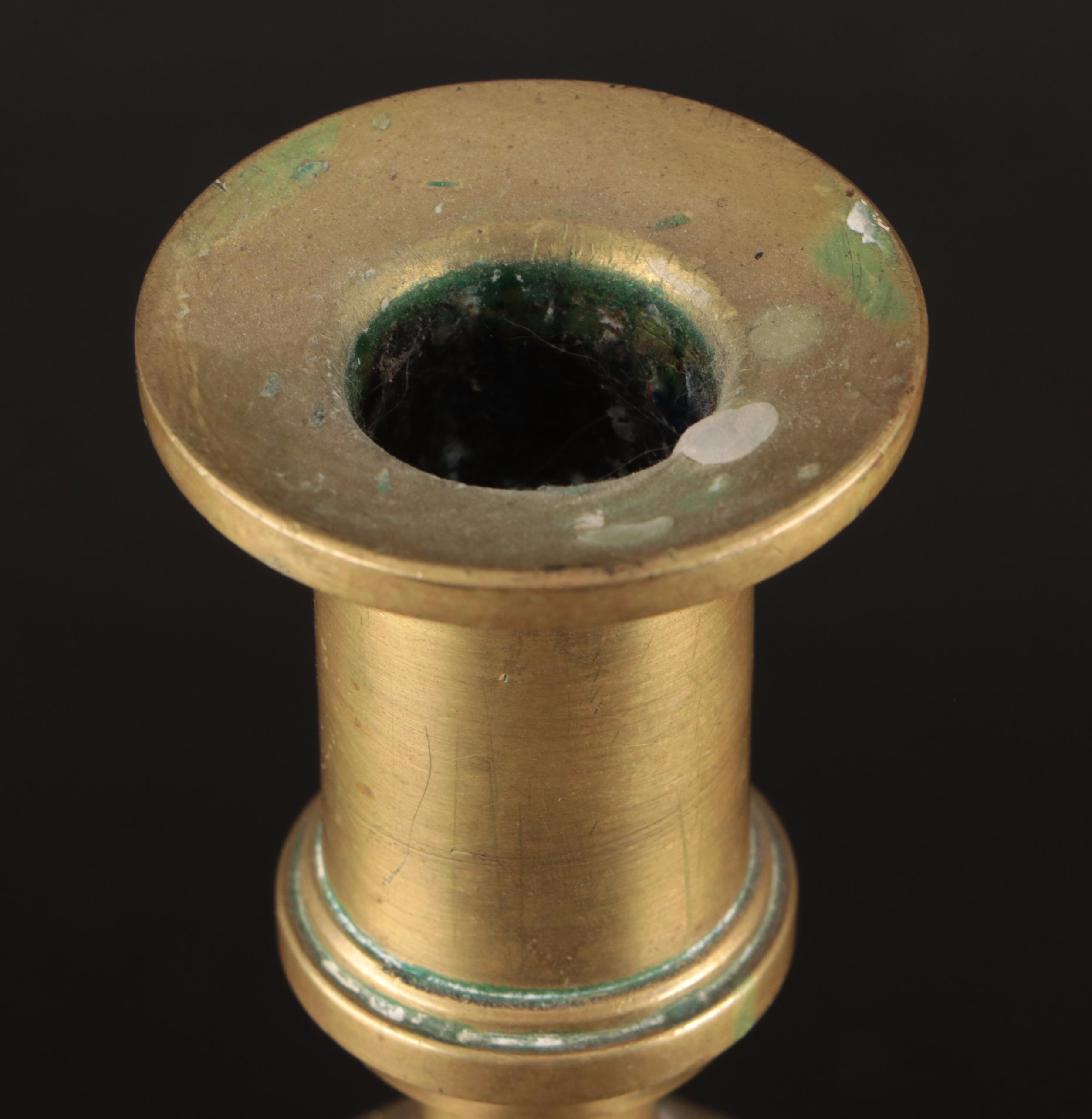 English Beehive and Other Brass Candlesticks