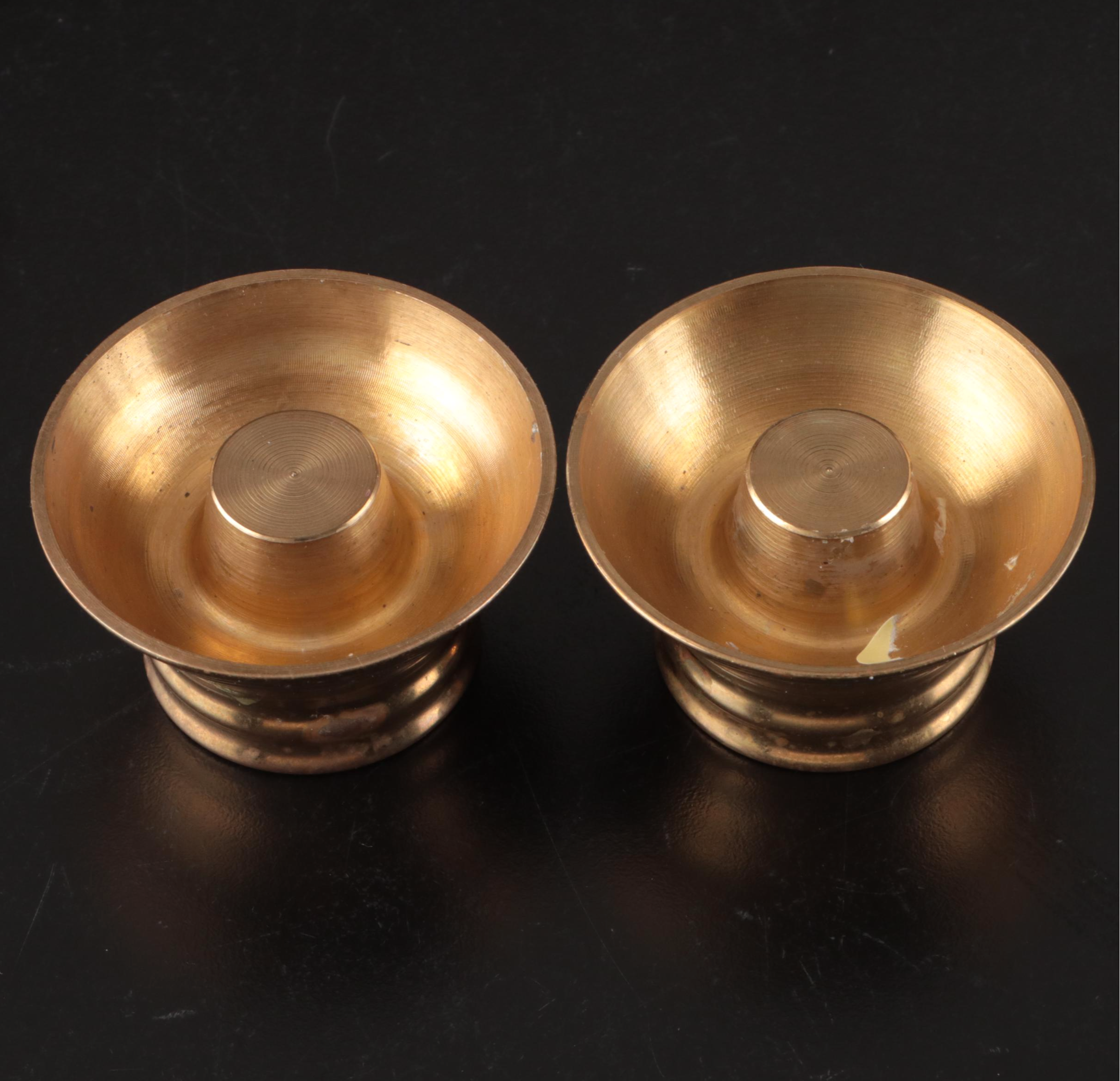 English Beehive and Other Brass Candlesticks