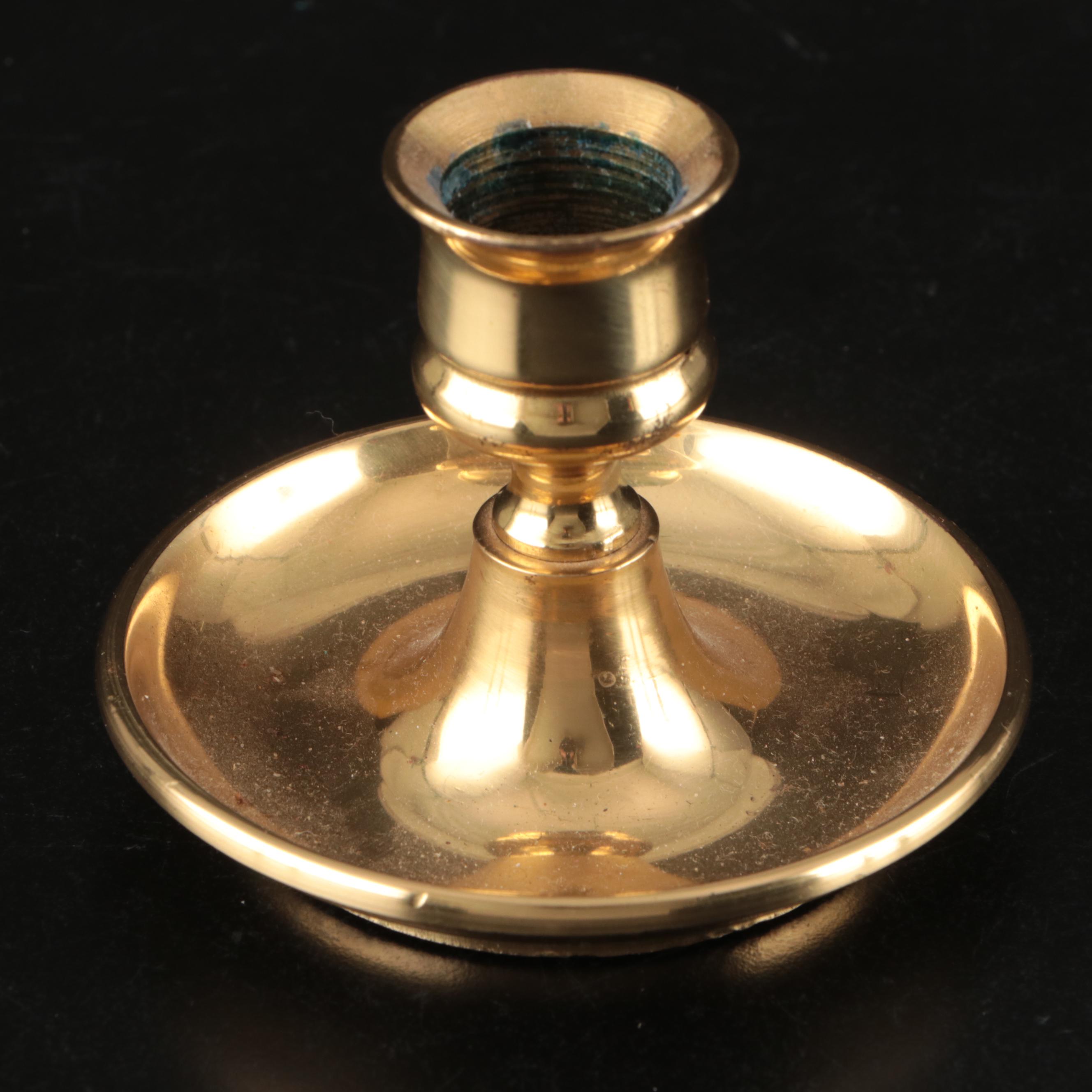 English Beehive and Other Brass Candlesticks