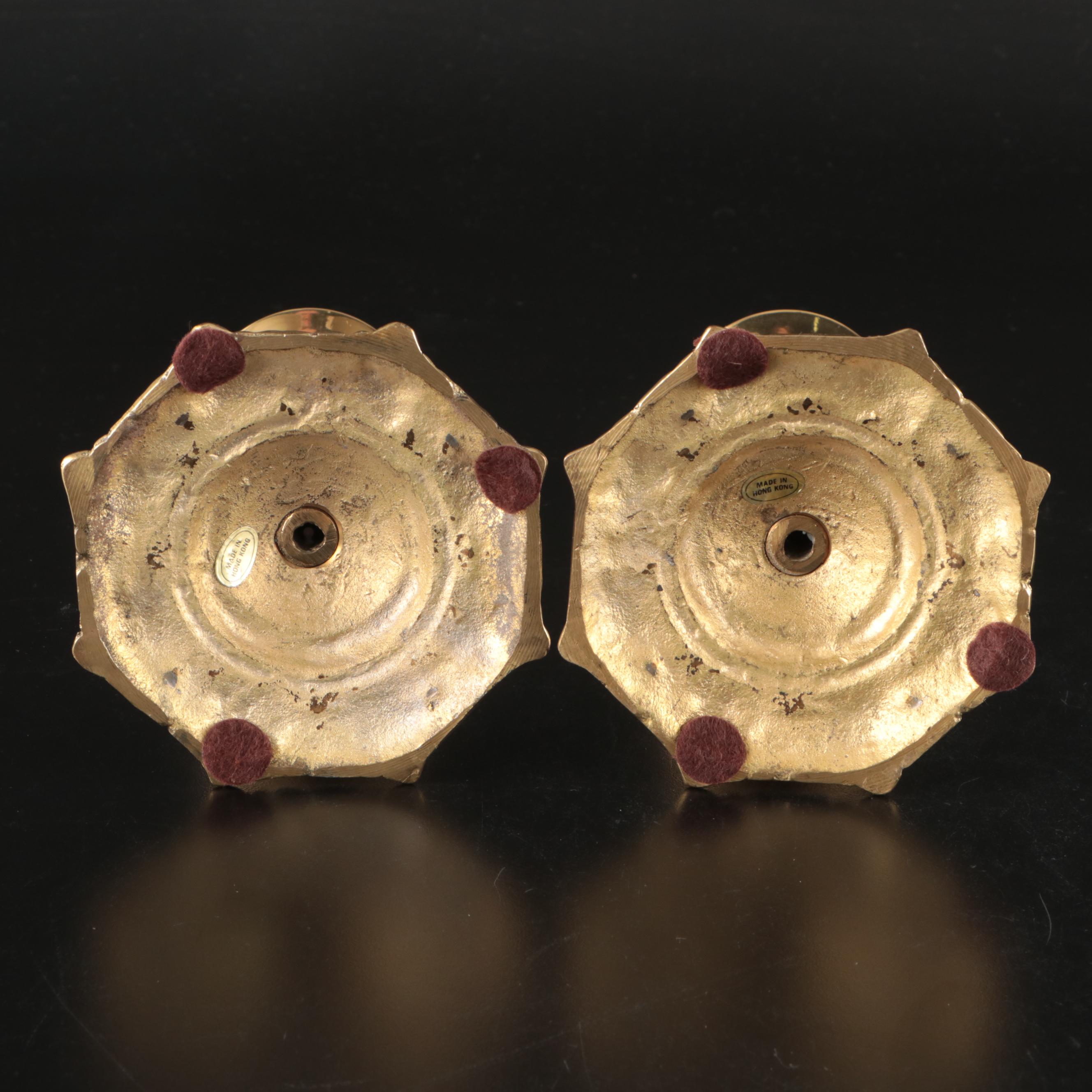 English Beehive and Other Brass Candlesticks