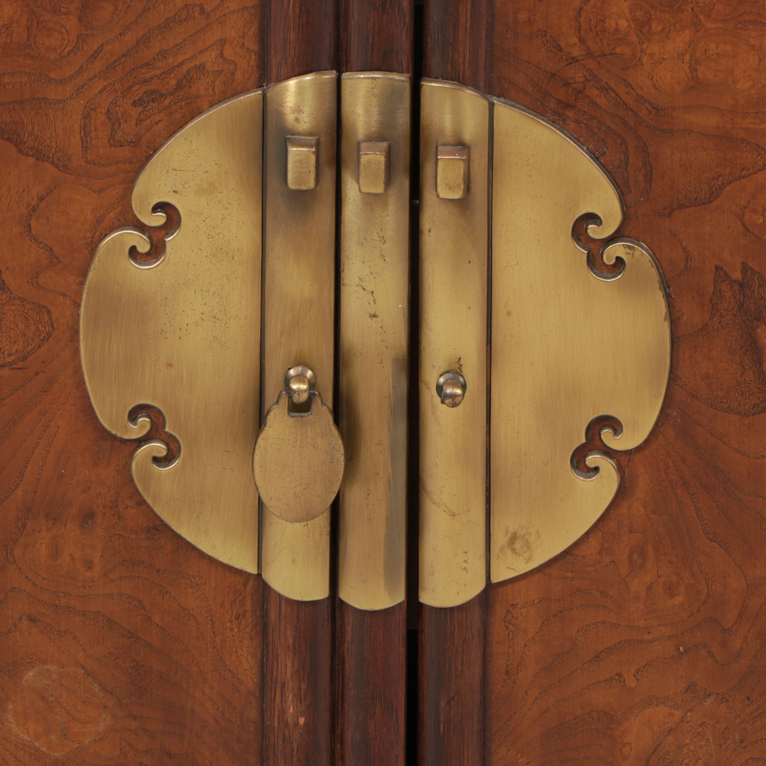 Drexel "Ta-Ming" Chinoiserie Burl Wood Veneer Dresser, Late 20th Century