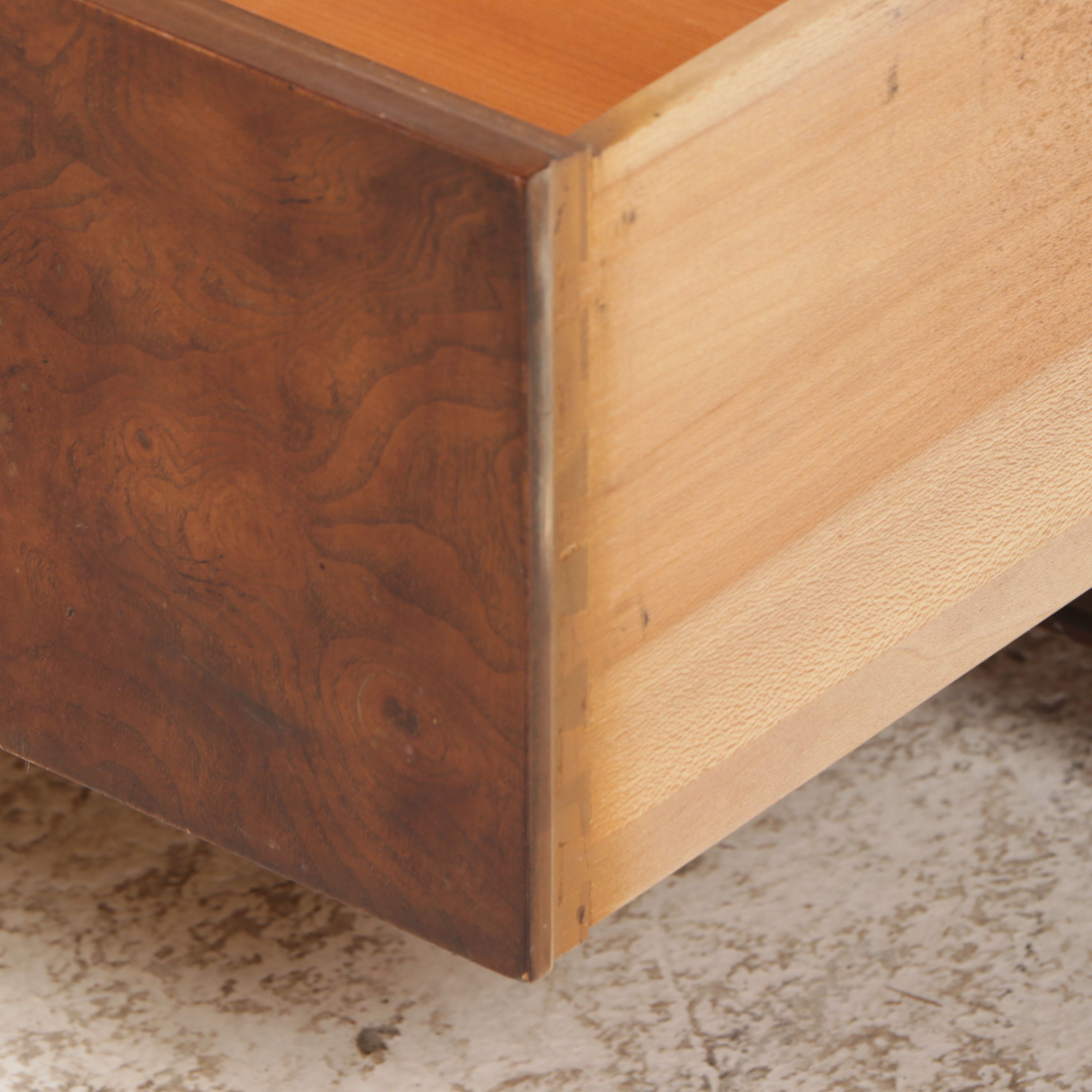 Drexel "Ta-Ming" Chinoiserie Burl Wood Veneer Dresser, Late 20th Century