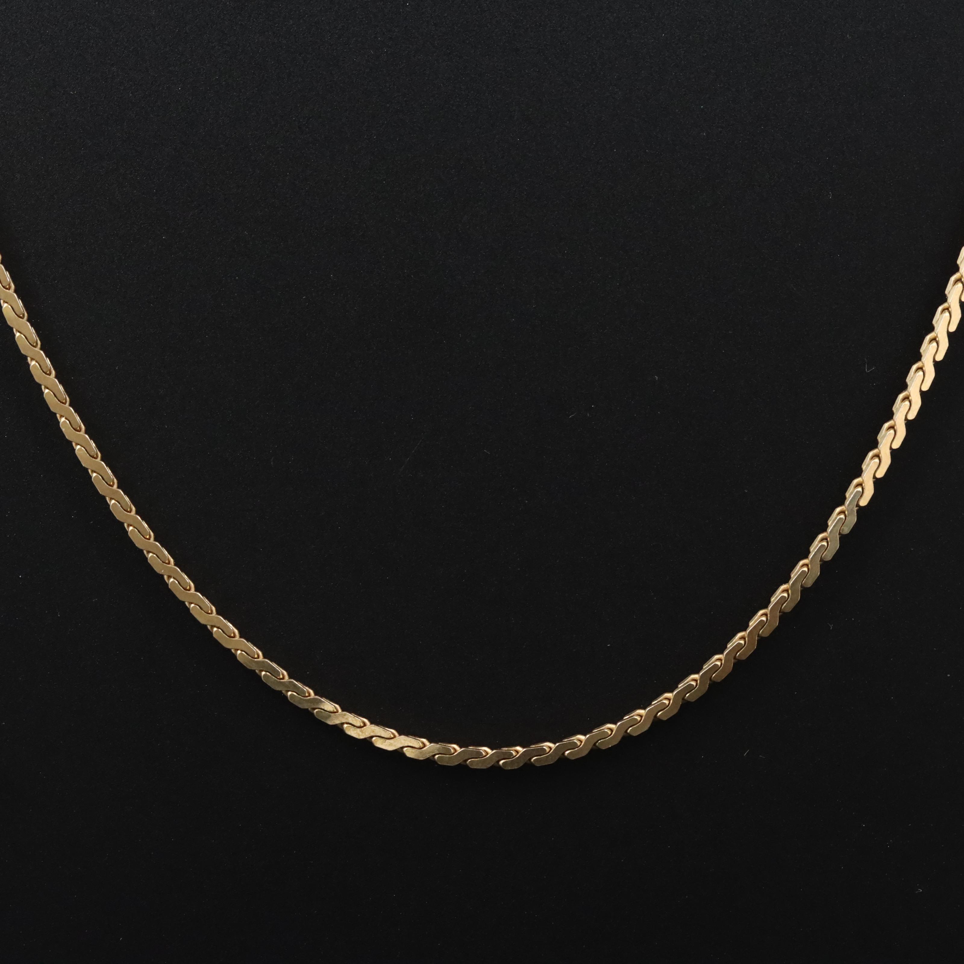 Italian 14K Serpentine Chain Necklace