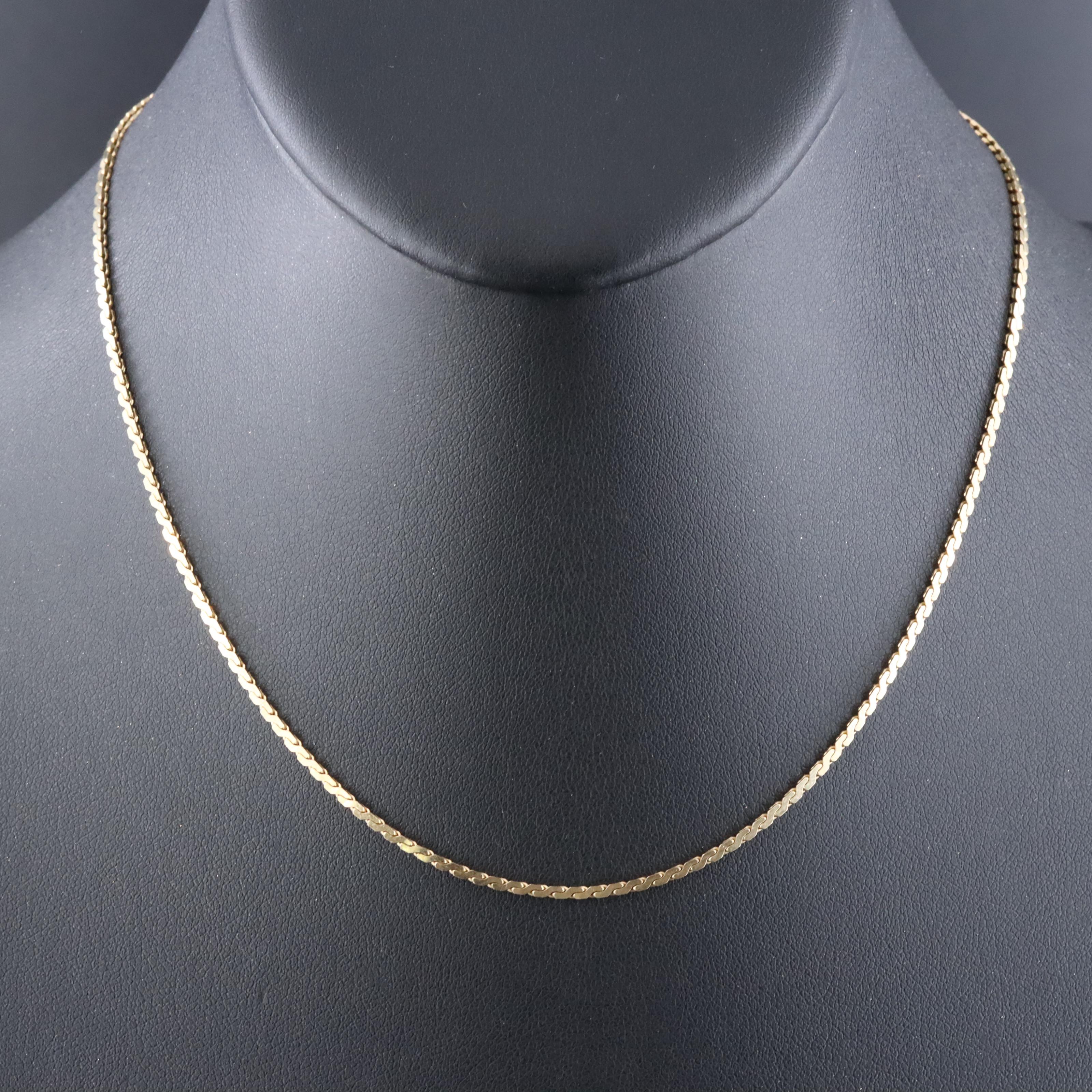 Italian 14K Serpentine Chain Necklace