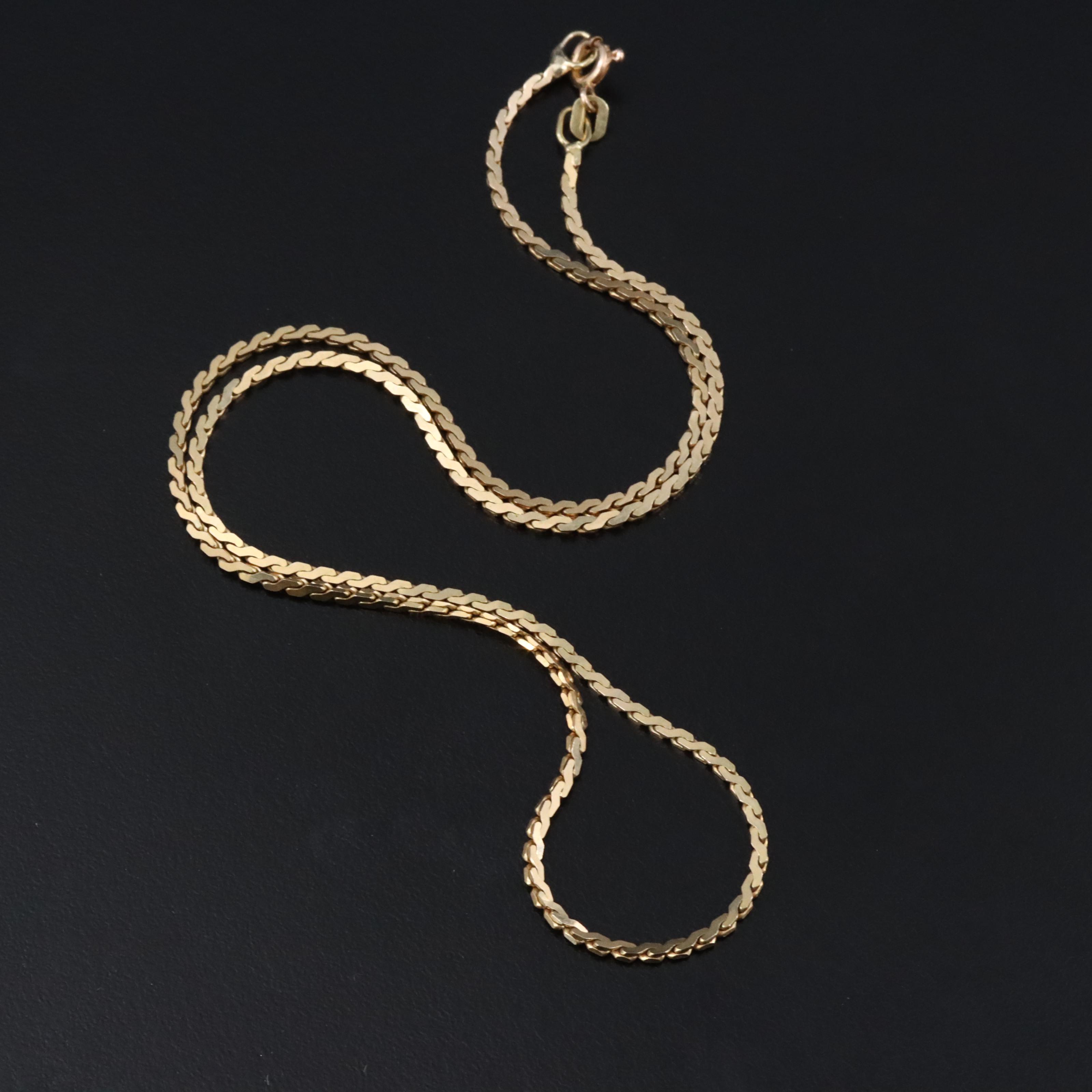 Italian 14K Serpentine Chain Necklace