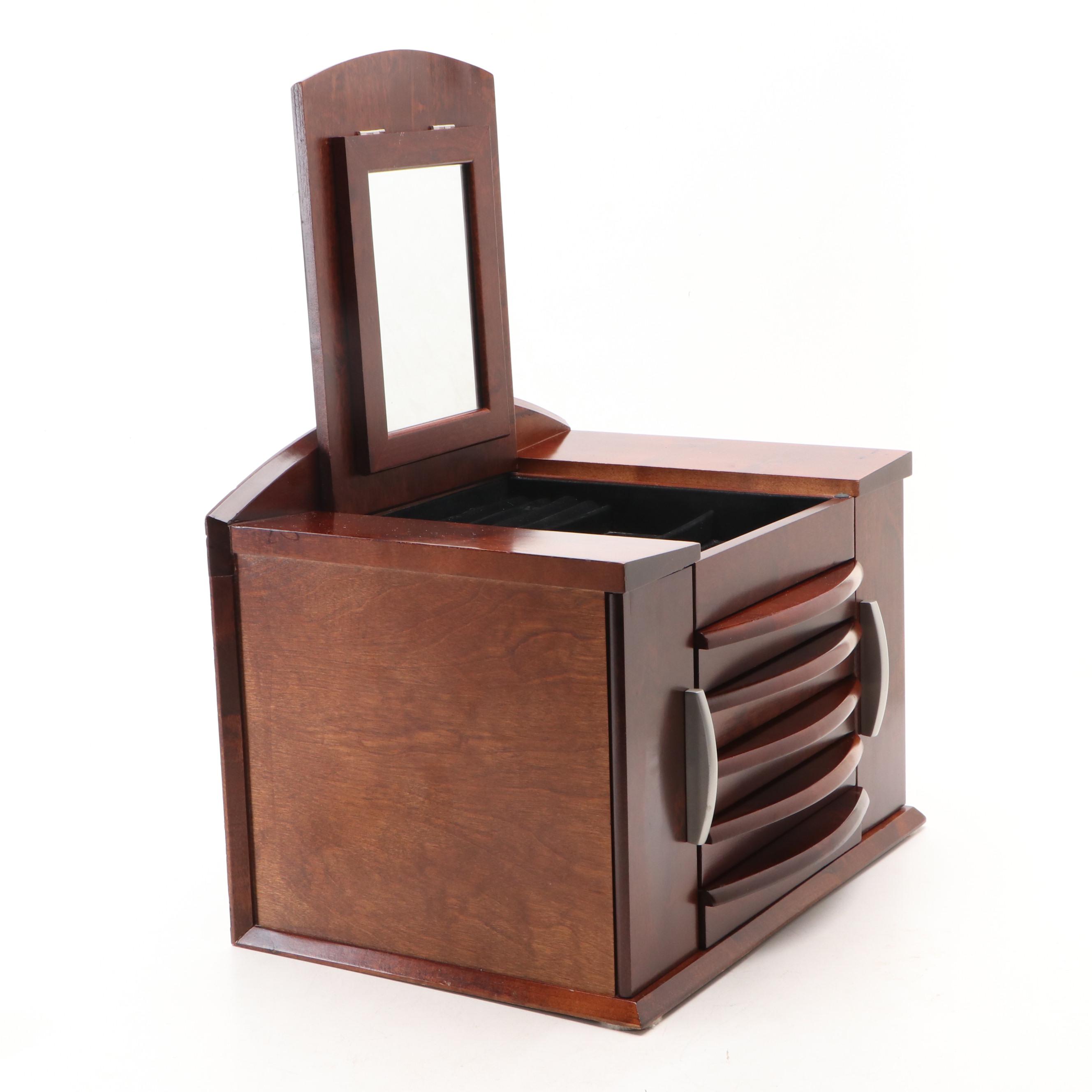 Mid Century Modern Style Wood Jewelry Box