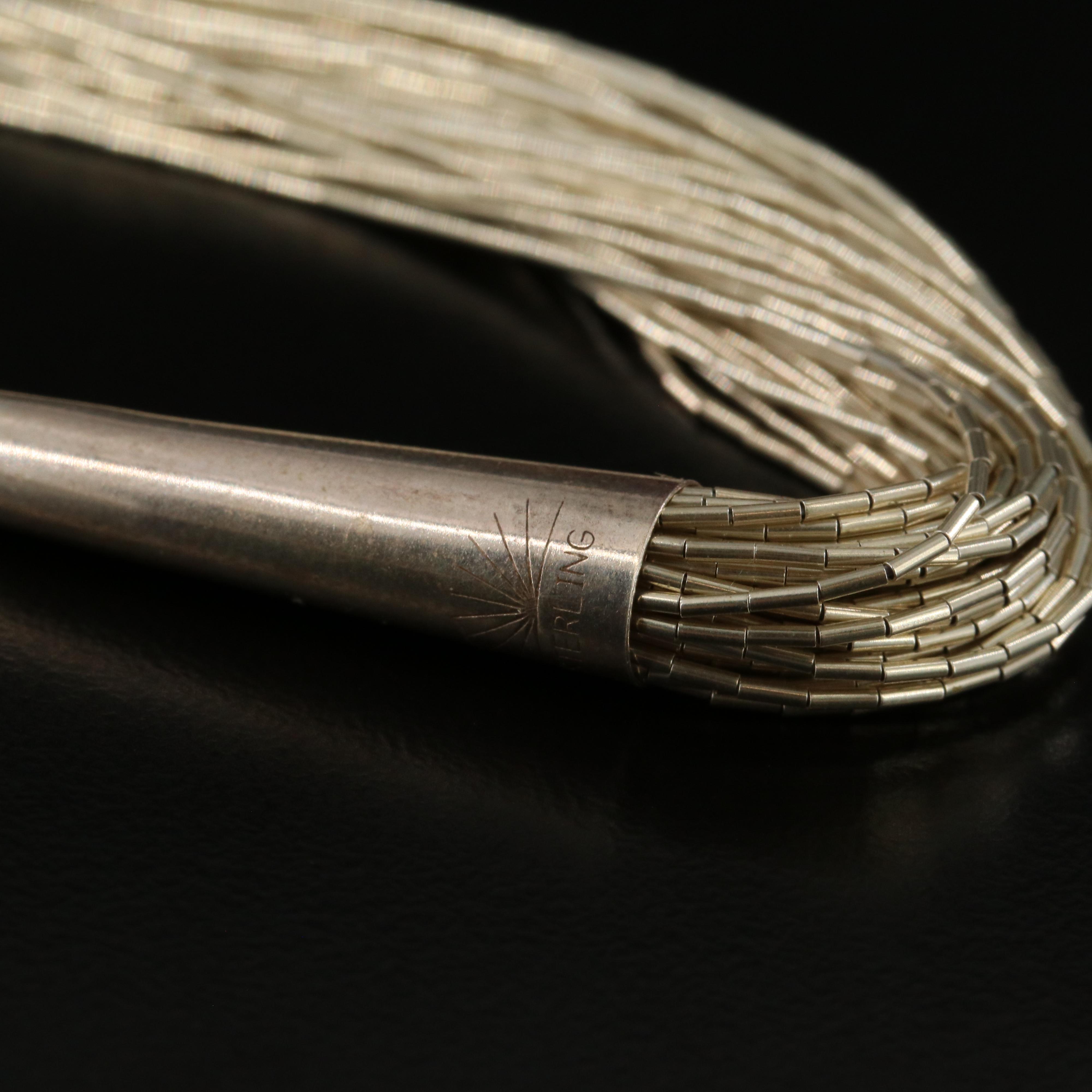 Sterling Liquid Silver Fifty-Strand Necklace