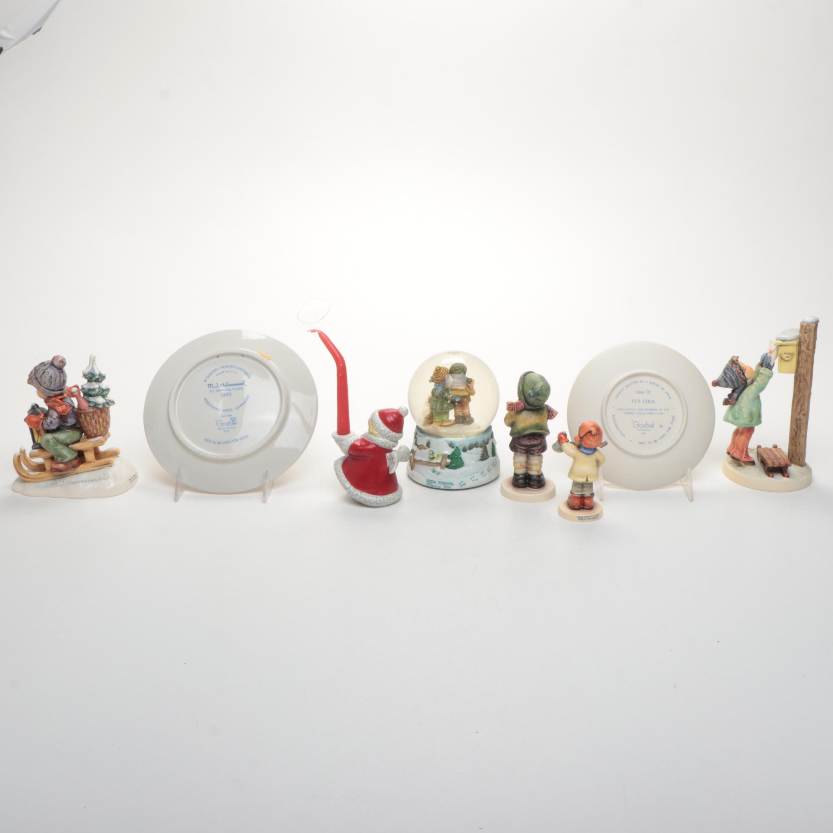 Goebel "It's Cold" and More Porcelain Figurines, Plates, and Snow Globe