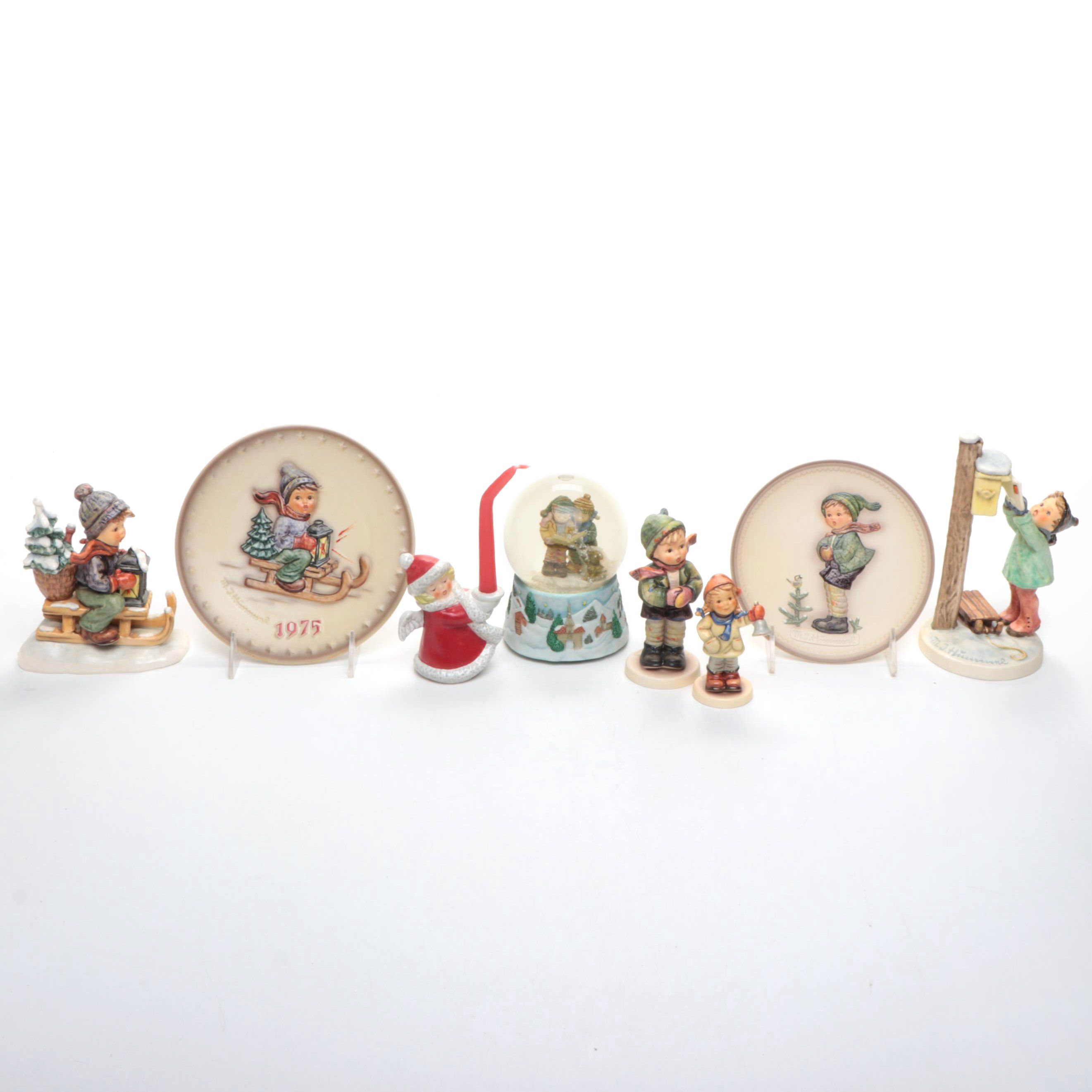 Goebel "It's Cold" and More Porcelain Figurines, Plates, and Snow Globe