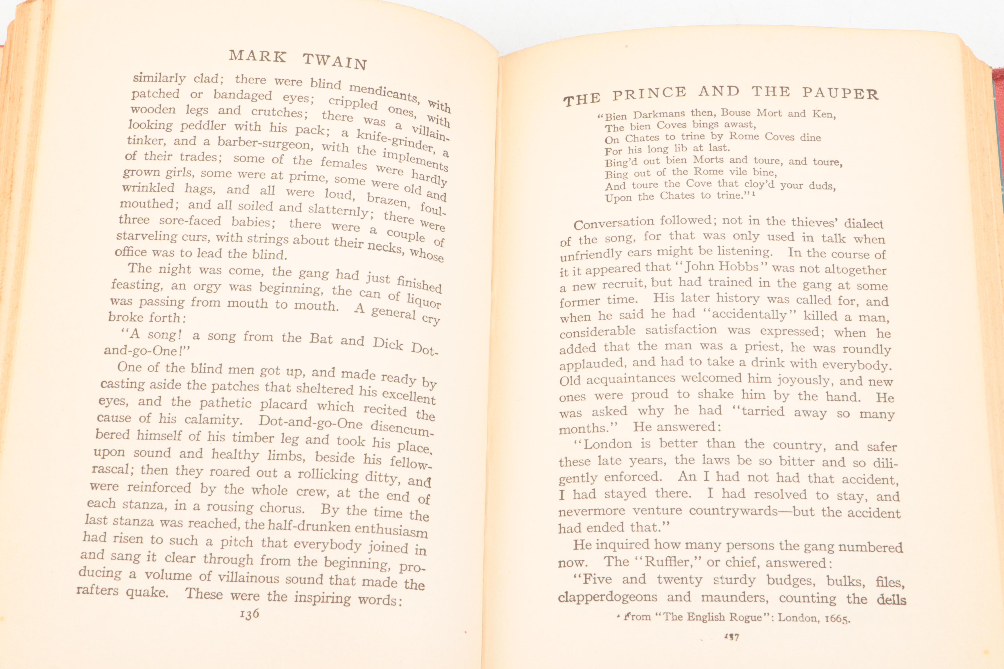 "The Prince and the Pauper" by Mark Twain, circa 1937