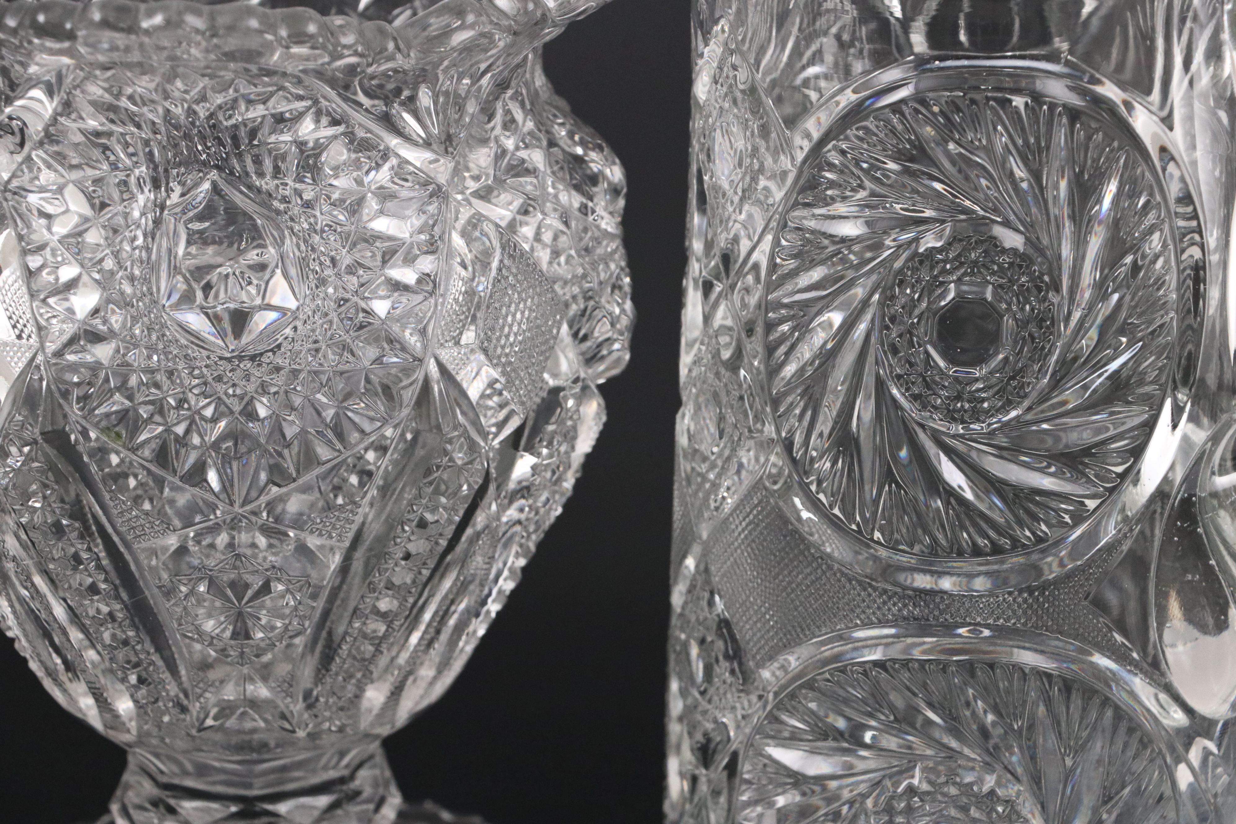 McKee "Aztec" Pitcher with Other EAPG and American Brilliant Cut Tableware