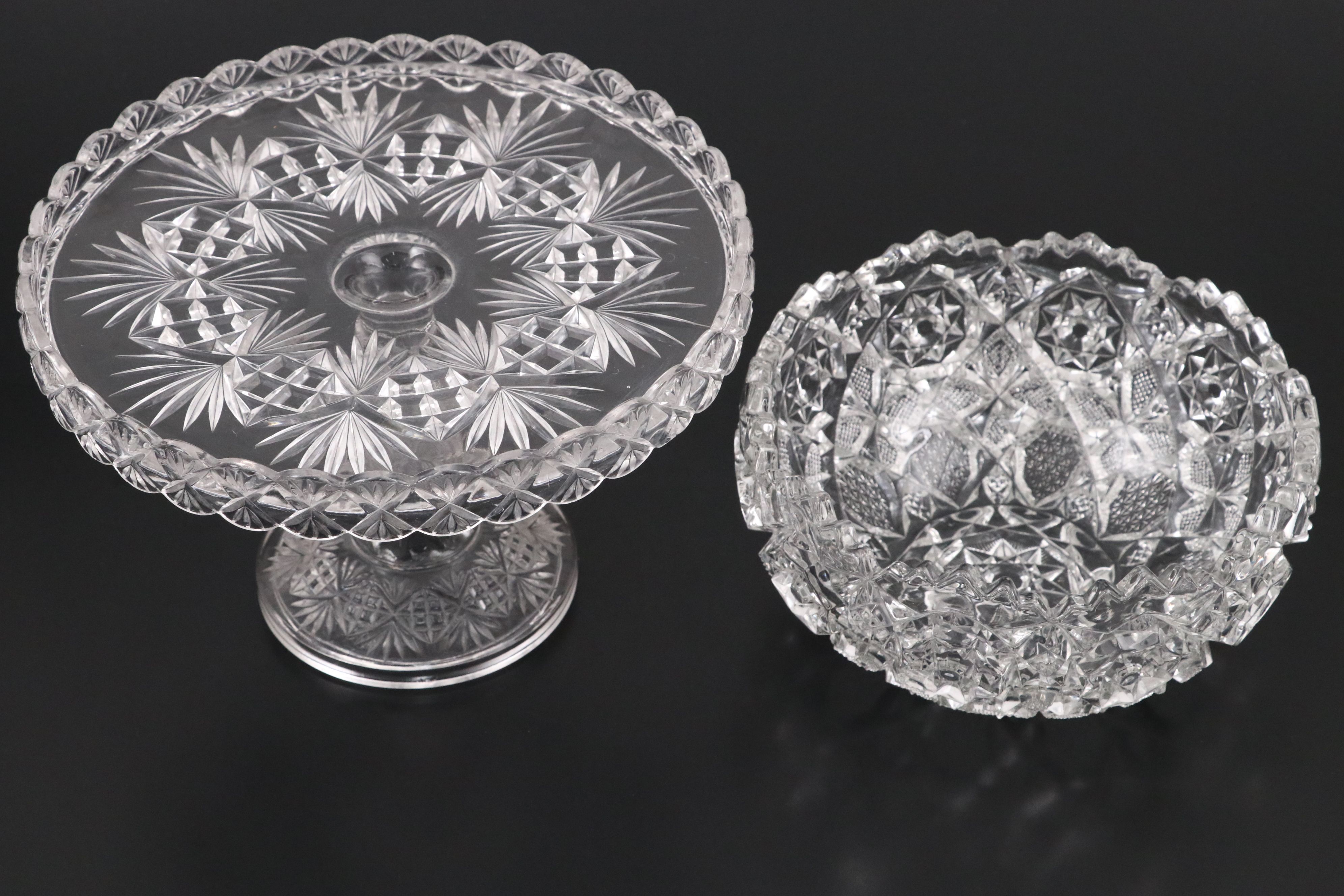 McKee "Aztec" Pitcher with Other EAPG and American Brilliant Cut Tableware