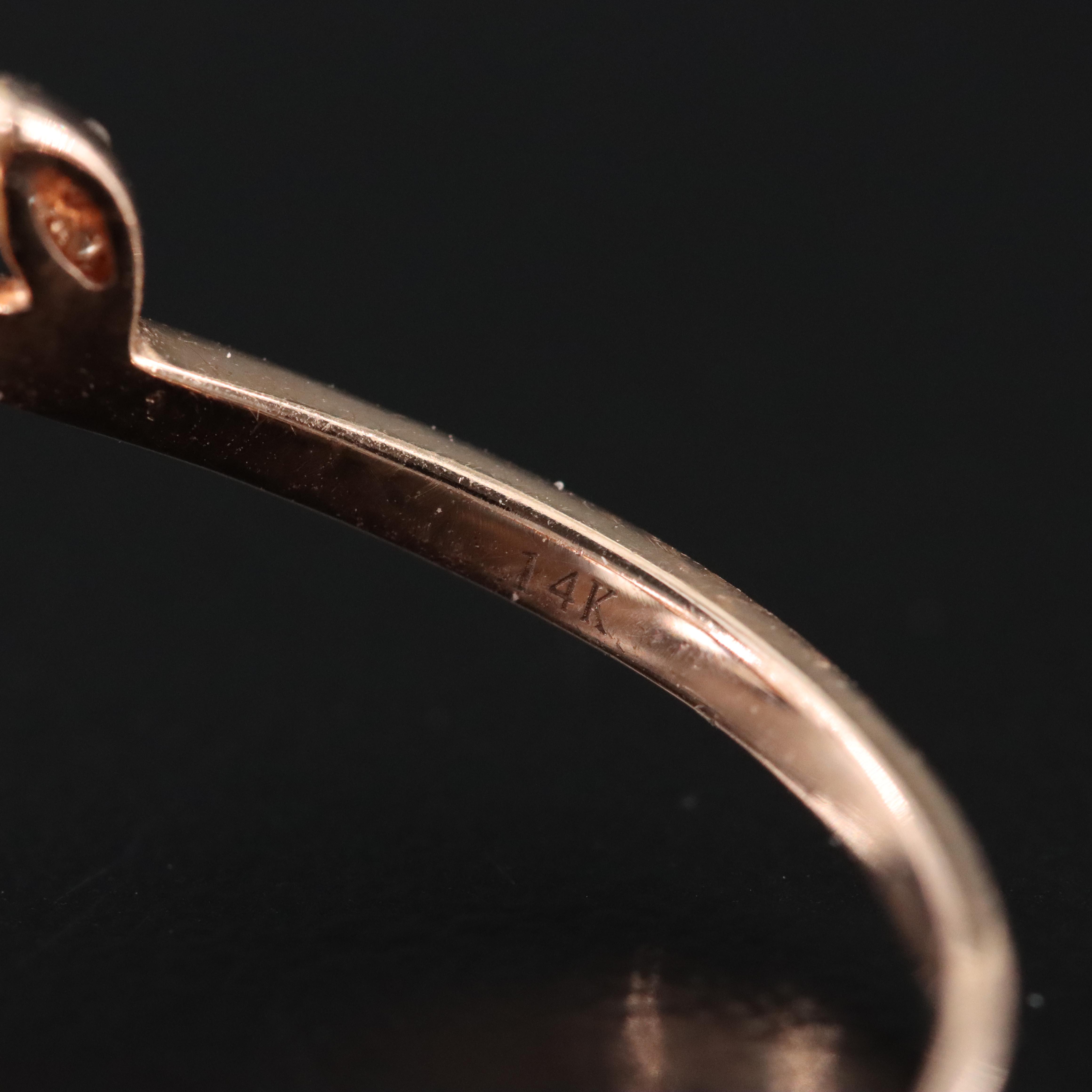 14K 0.39 CTW Diamond Rose Gold Laurel Bypass Ring