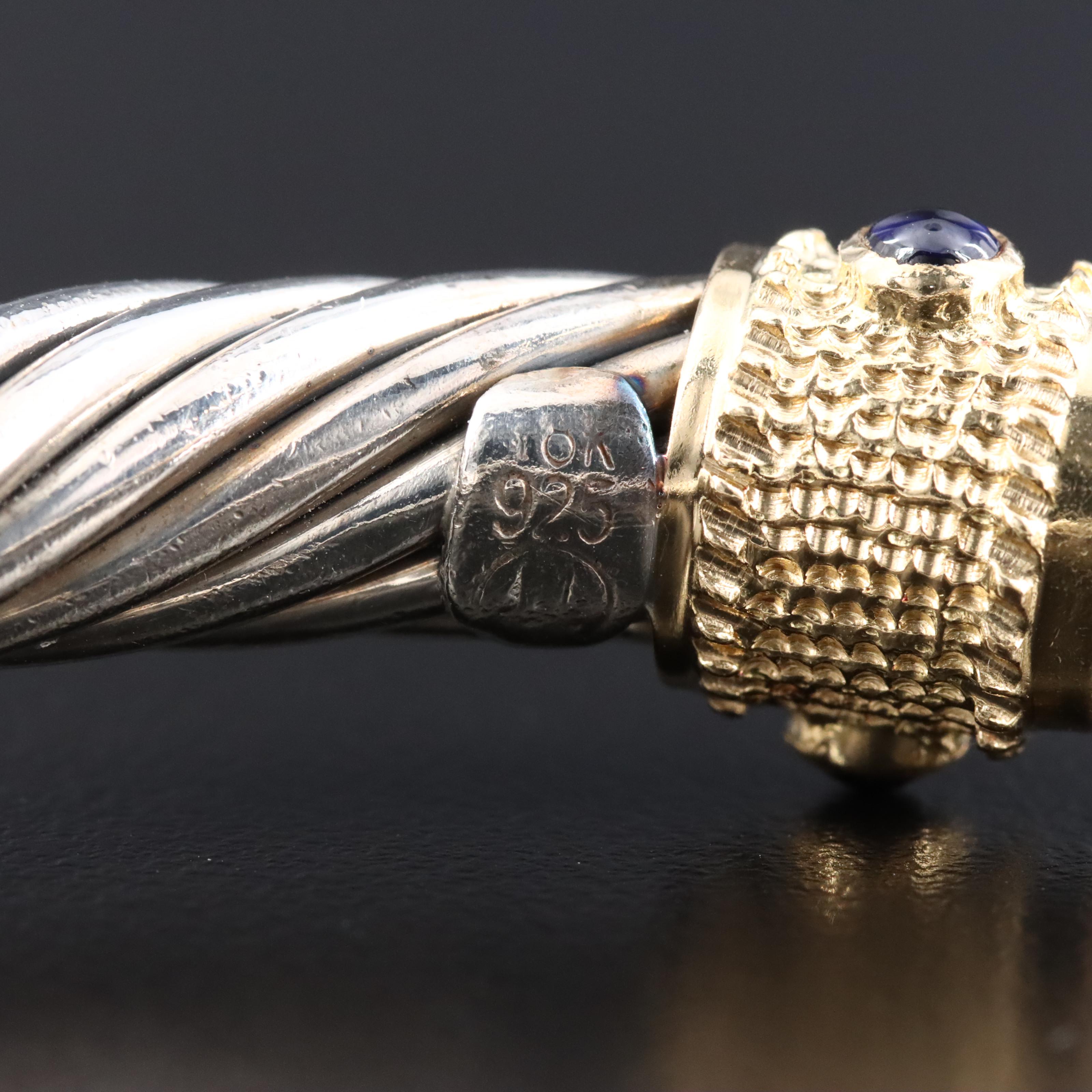 Sterling Pearl and Sapphire Cuff with 18K Accents