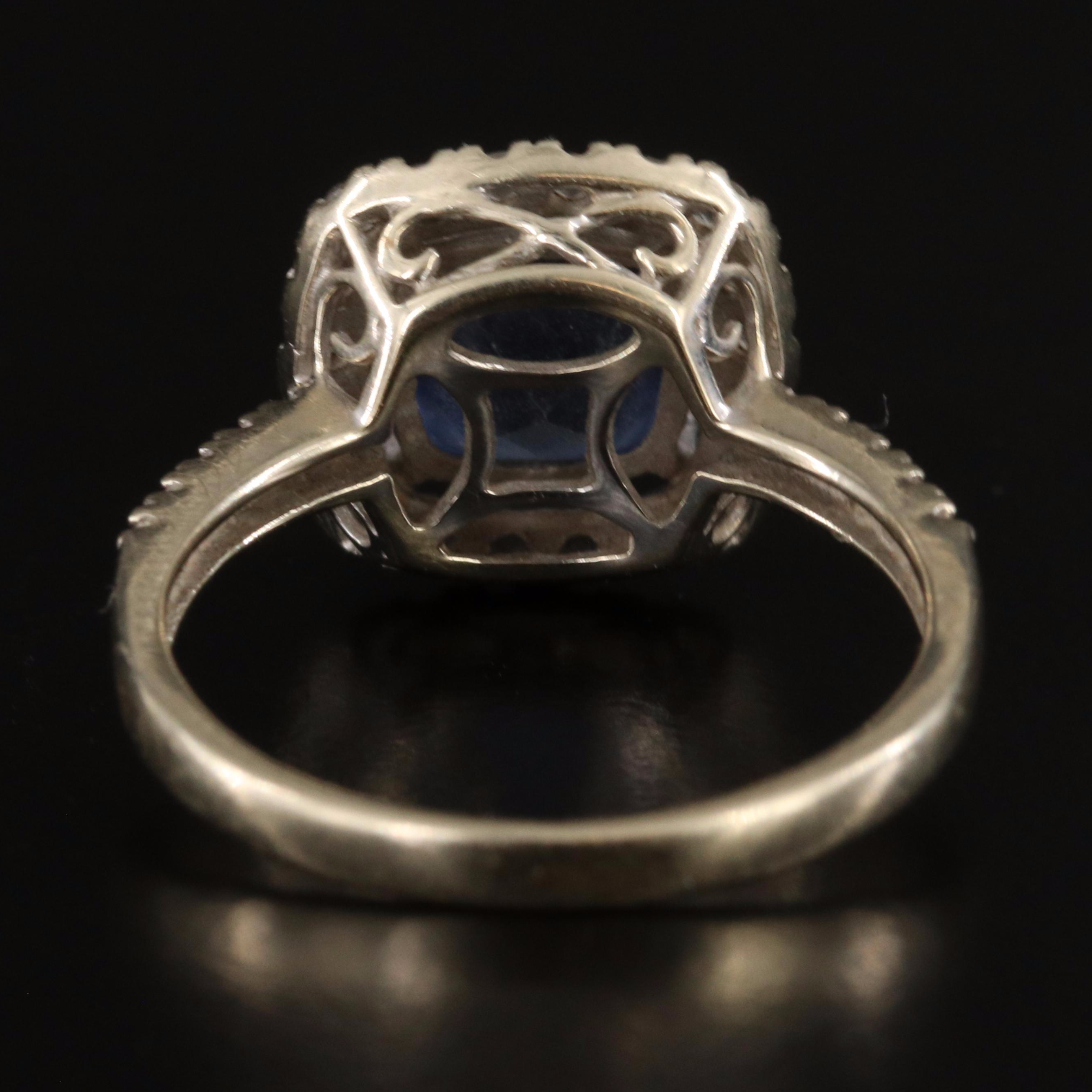 14K Blue and White Sapphire Ring