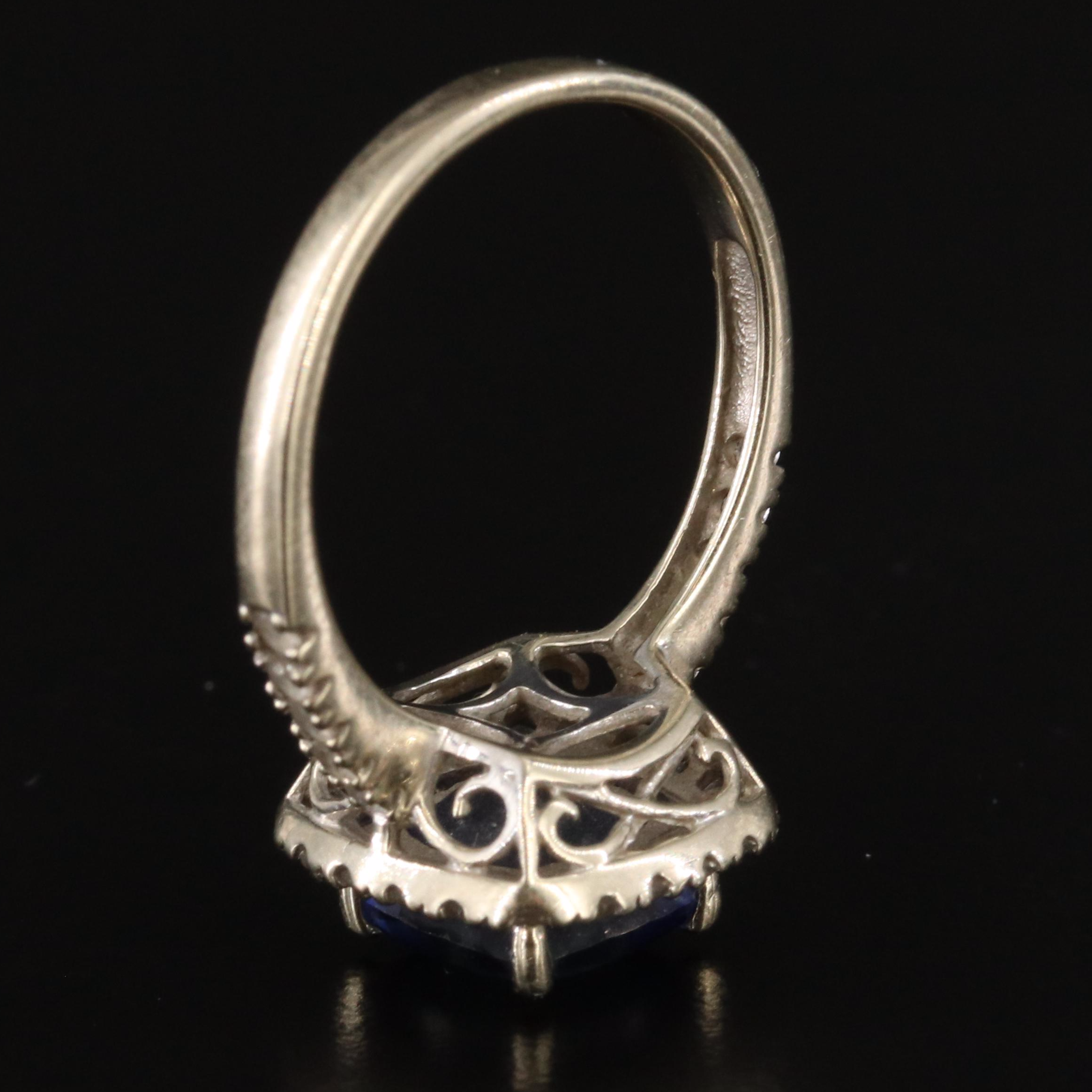 14K Blue and White Sapphire Ring