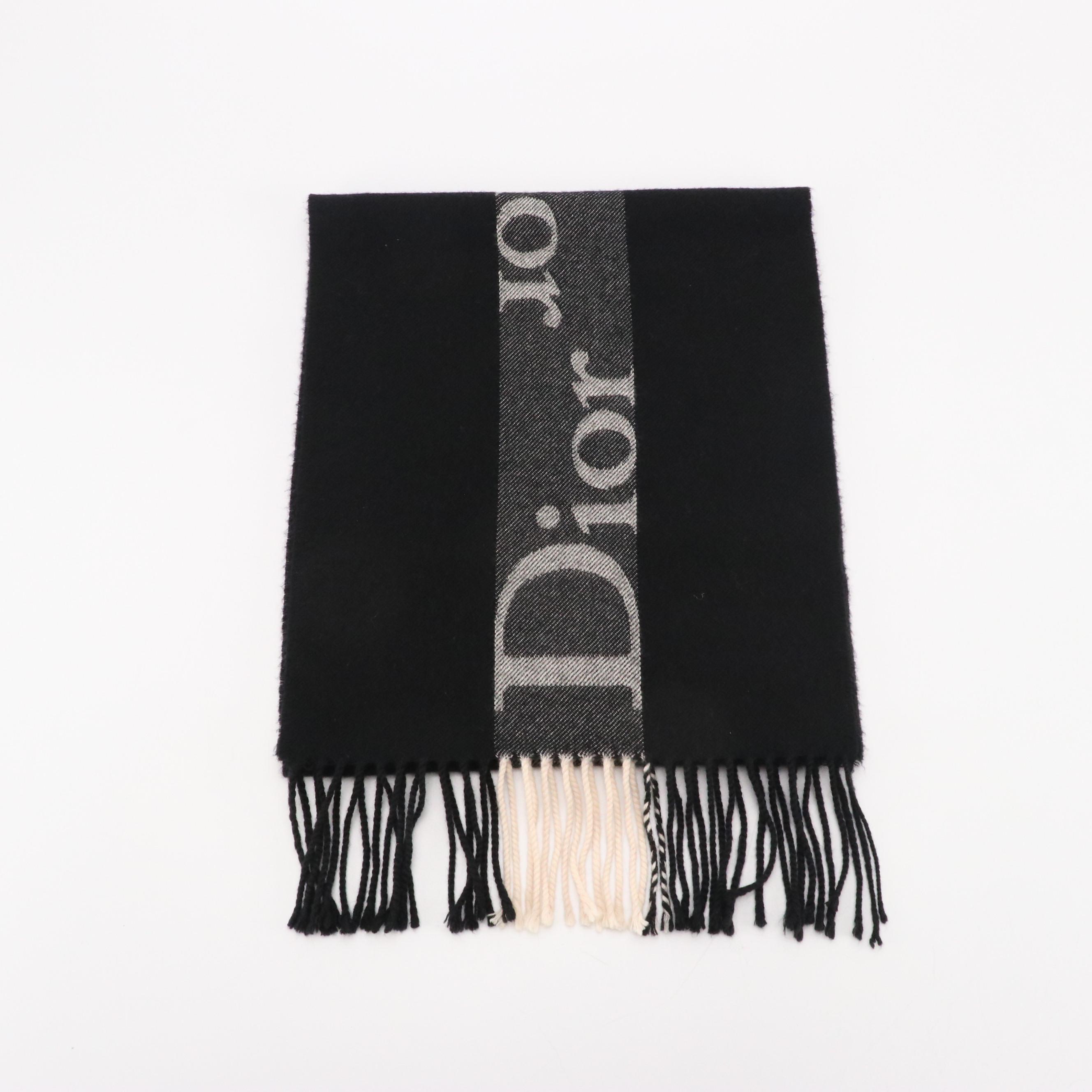 Christian Dior Wool Fringed Scarf