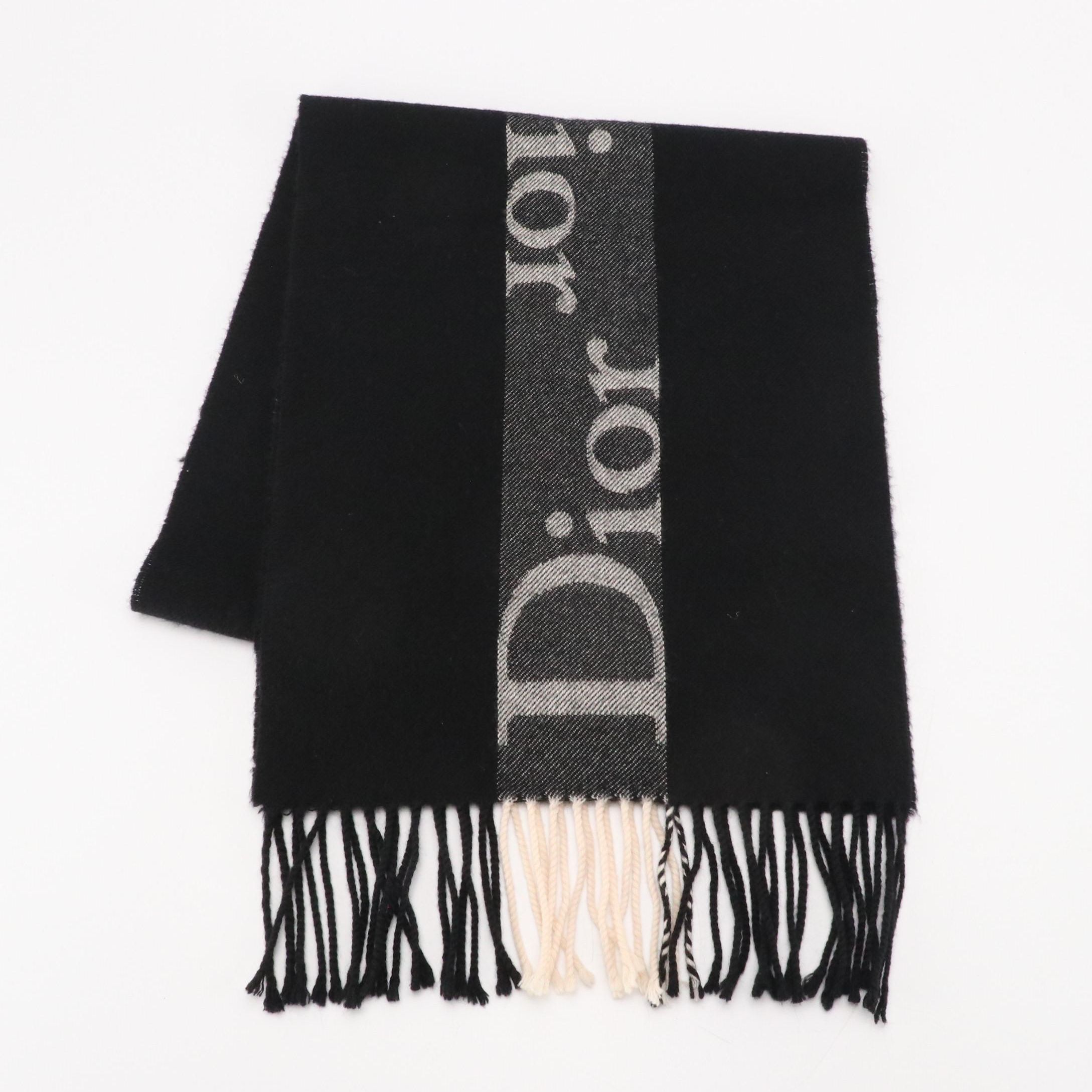 Christian Dior Wool Fringed Scarf