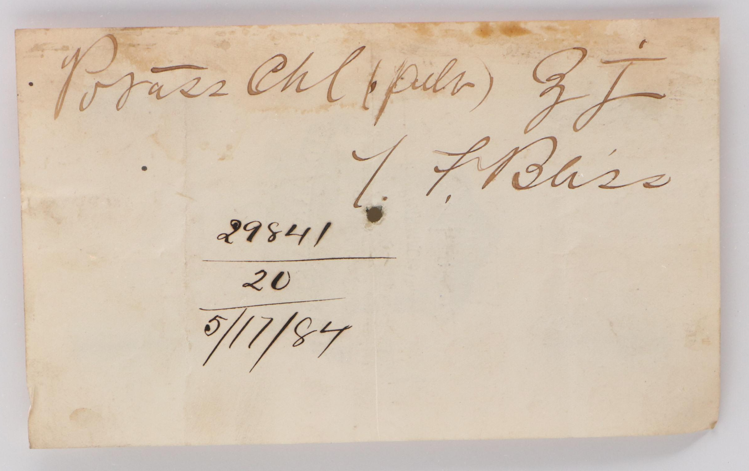 Victorian Era Prescription Form, 1884