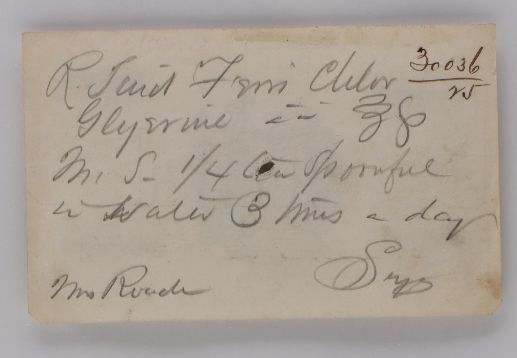 Prescription Form for Elixir, Late 19th Century