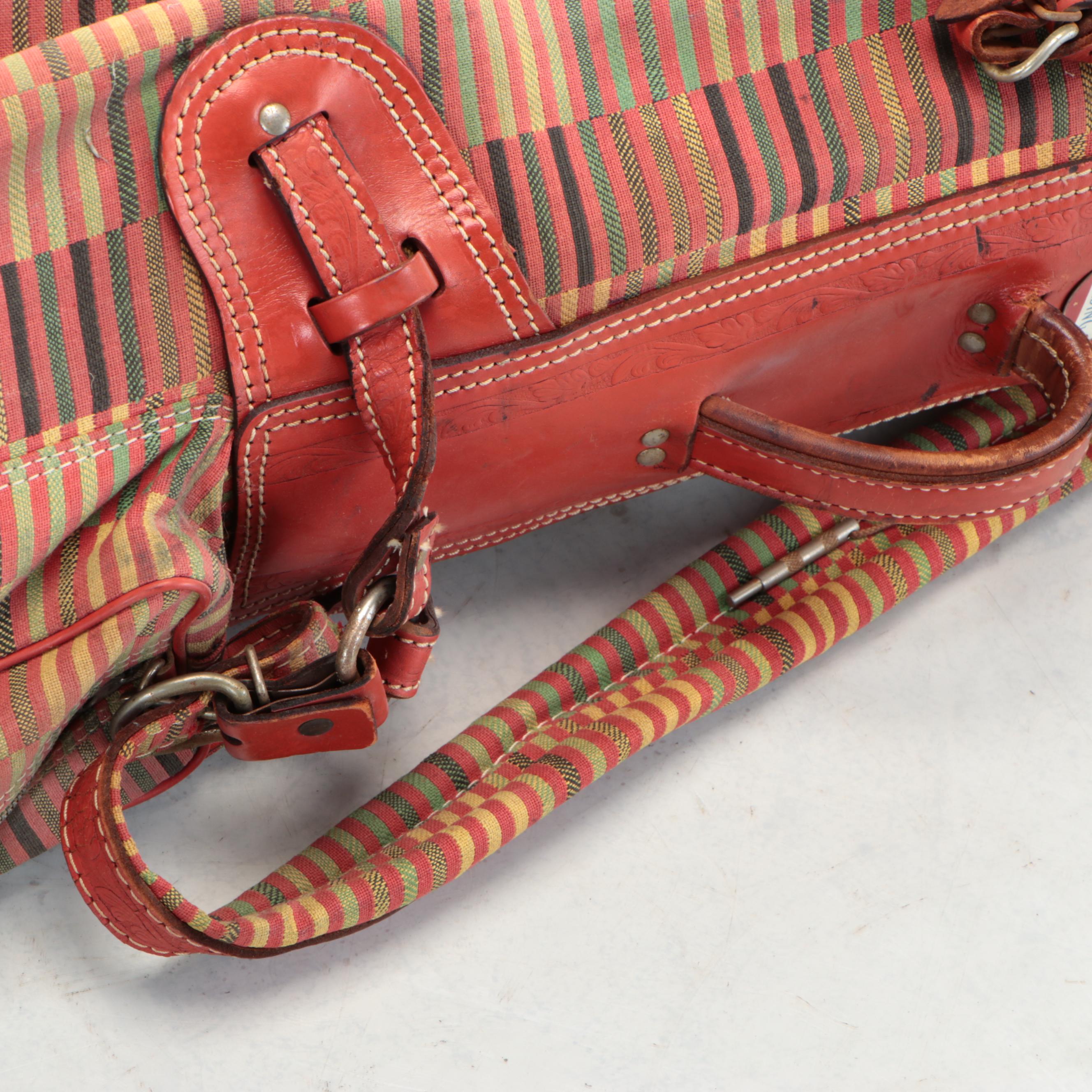 Leather & Canvas Golf Bag, Paul Harney & Wilson Hickory Irons, Persimmon Woods